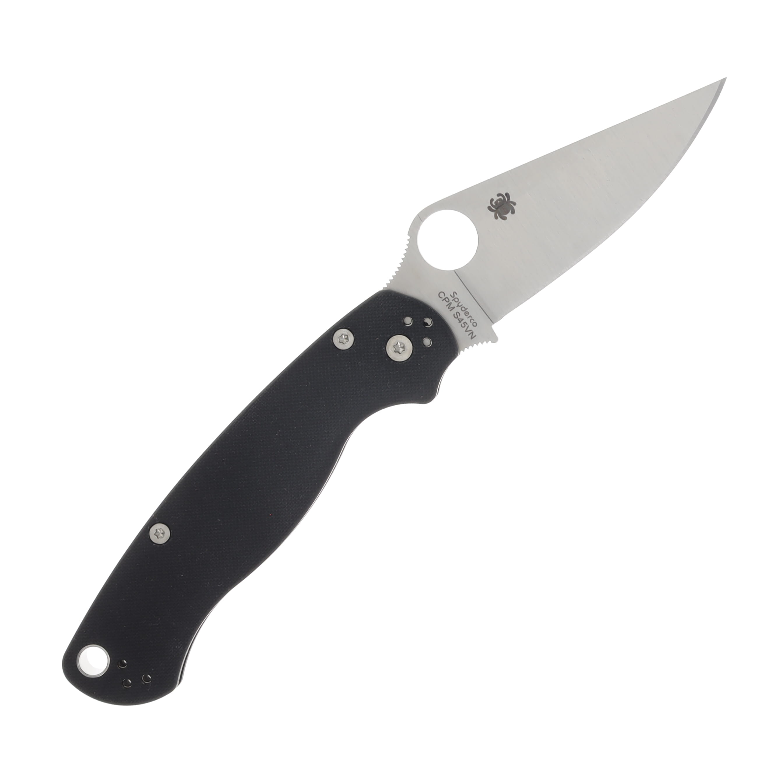 Spyderco Para Military 2 Left-Handed 3.45 Inch Plain Satin Clip Point SPC81GPLE2 View 1