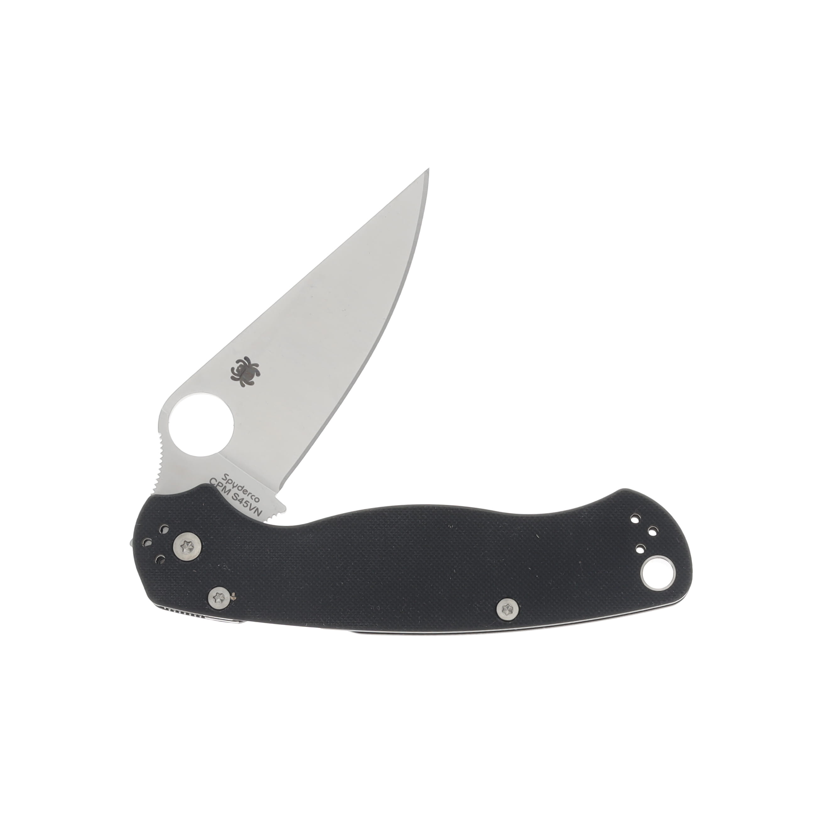 Spyderco Para Military 2 Left-Handed 3.45 Inch Plain Satin Clip Point SPC81GPLE2 View 3