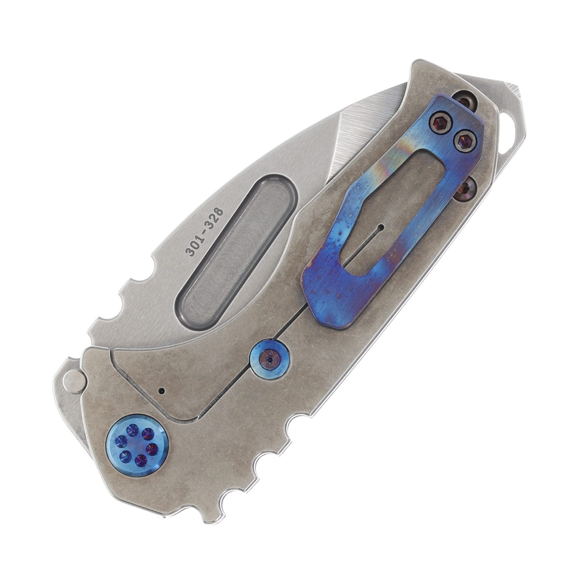 Medford Praetorian Genesis T 3.3in Drop Point Blade Acid Etched Flame View 2