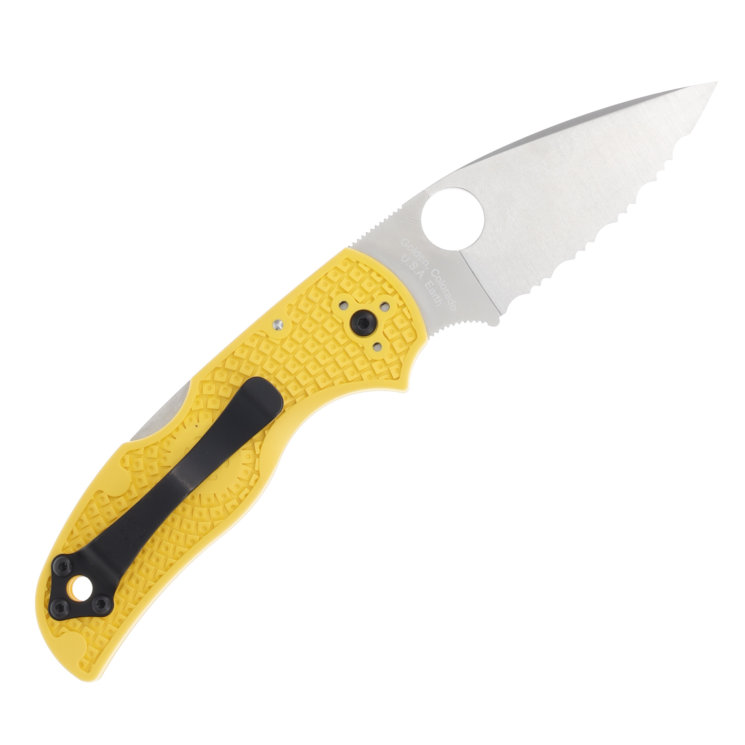 Spyderco Native 5 Salt Serrated Folding Knife Yellow SPC41SYL5 View 2