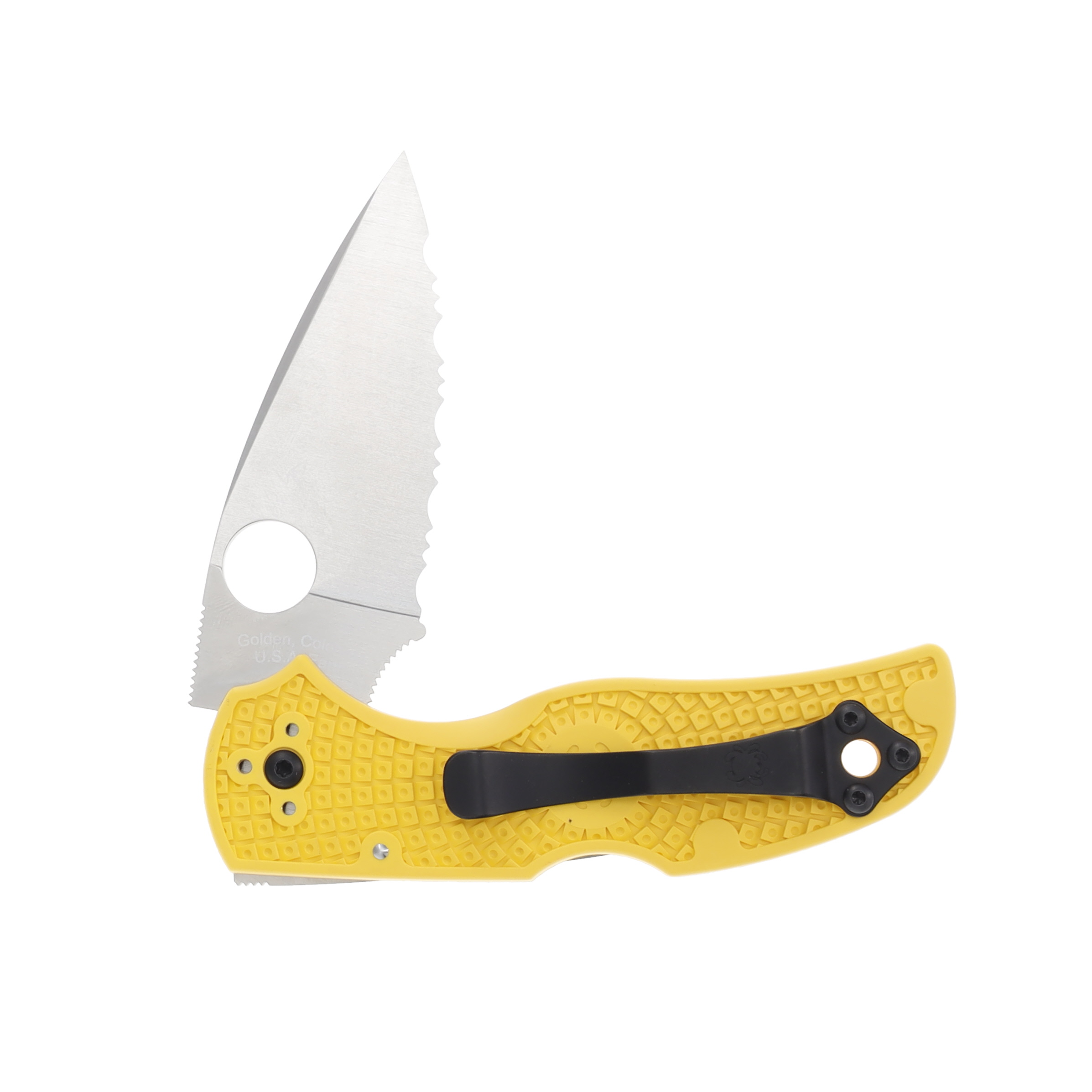 Spyderco Native 5 Salt Serrated Folding Knife Yellow SPC41SYL5 View 4