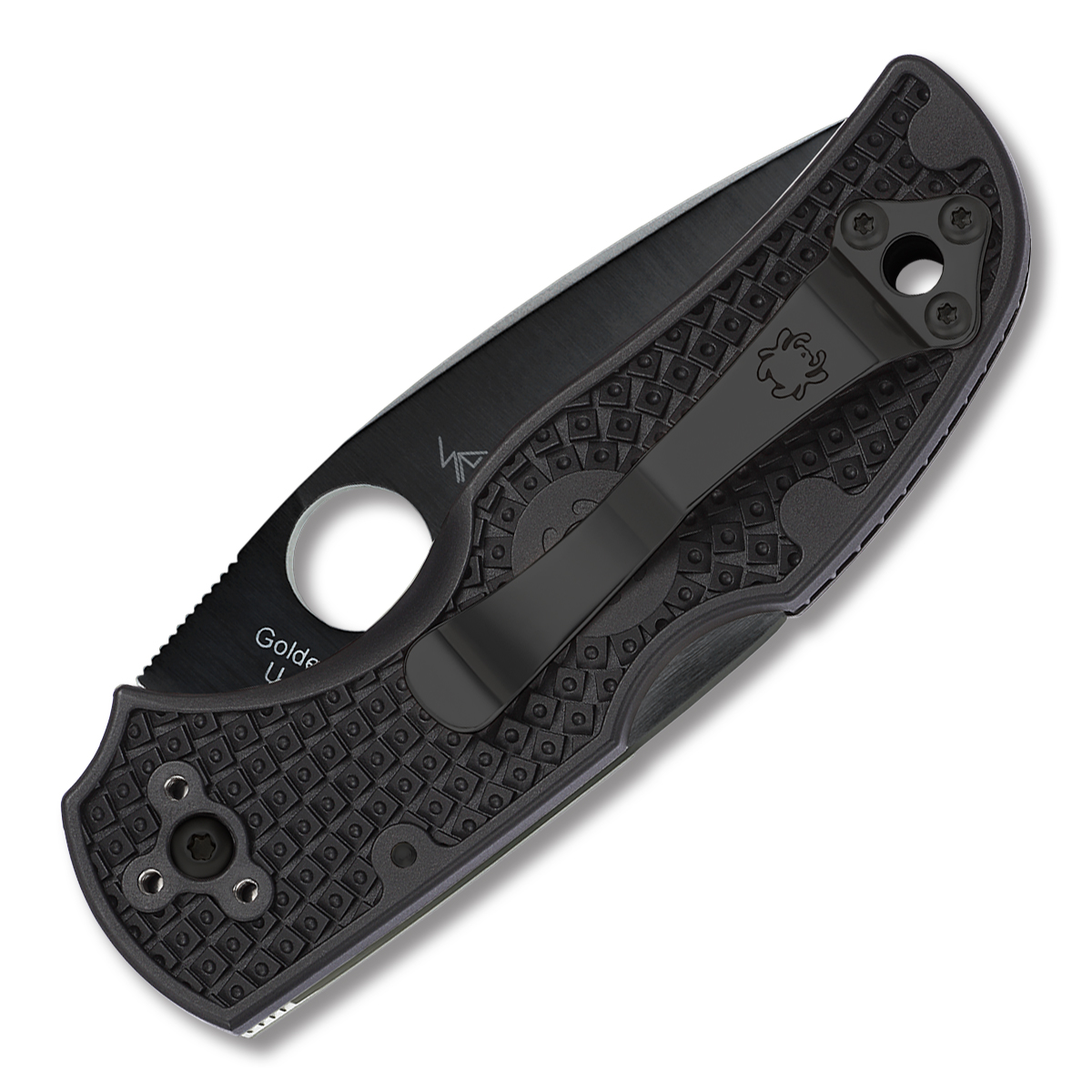 Spyderco Native 5 Blackout Folding Knife 2.95in Plain Black DLC Leaf SPC41PBBK5 View 2