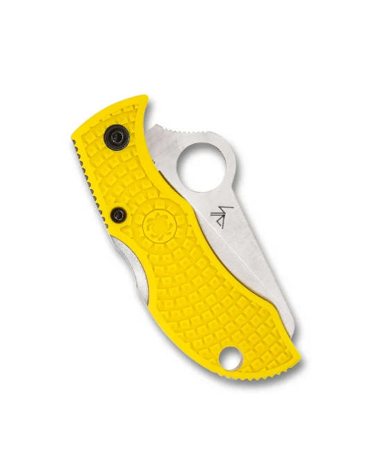 Spyderco Manbug Salt Folding Knife Serrated H2 Sheepsfoot - Yellow FRN SPMYLS View 3
