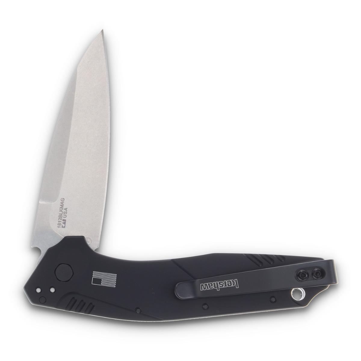 Kershaw Dividend Folding Knife Black Aluminum 3 In Magnacut Stonewash Drop Point KS1812BLKMAG View 4