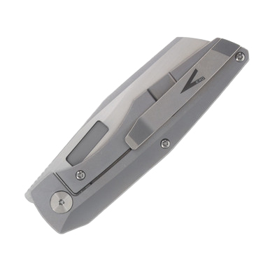 Vero Axon Framelock Folding Knife Satin M390/Stonewash Titanium View 8