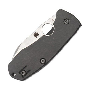 Spyderco Techno 2 Gray 2.52 Inch Plain Stonewash Modified Sheepsfoot SPC158TIP2 View 5