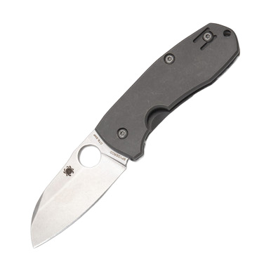 Spyderco Techno 2 Gray 2.52 Inch Plain Stonewash Modified Sheepsfoot SPC158TIP2 View 2