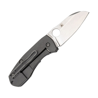 Spyderco Techno 2 Gray 2.52 Inch Plain Stonewash Modified Sheepsfoot SPC158TIP2 View 3