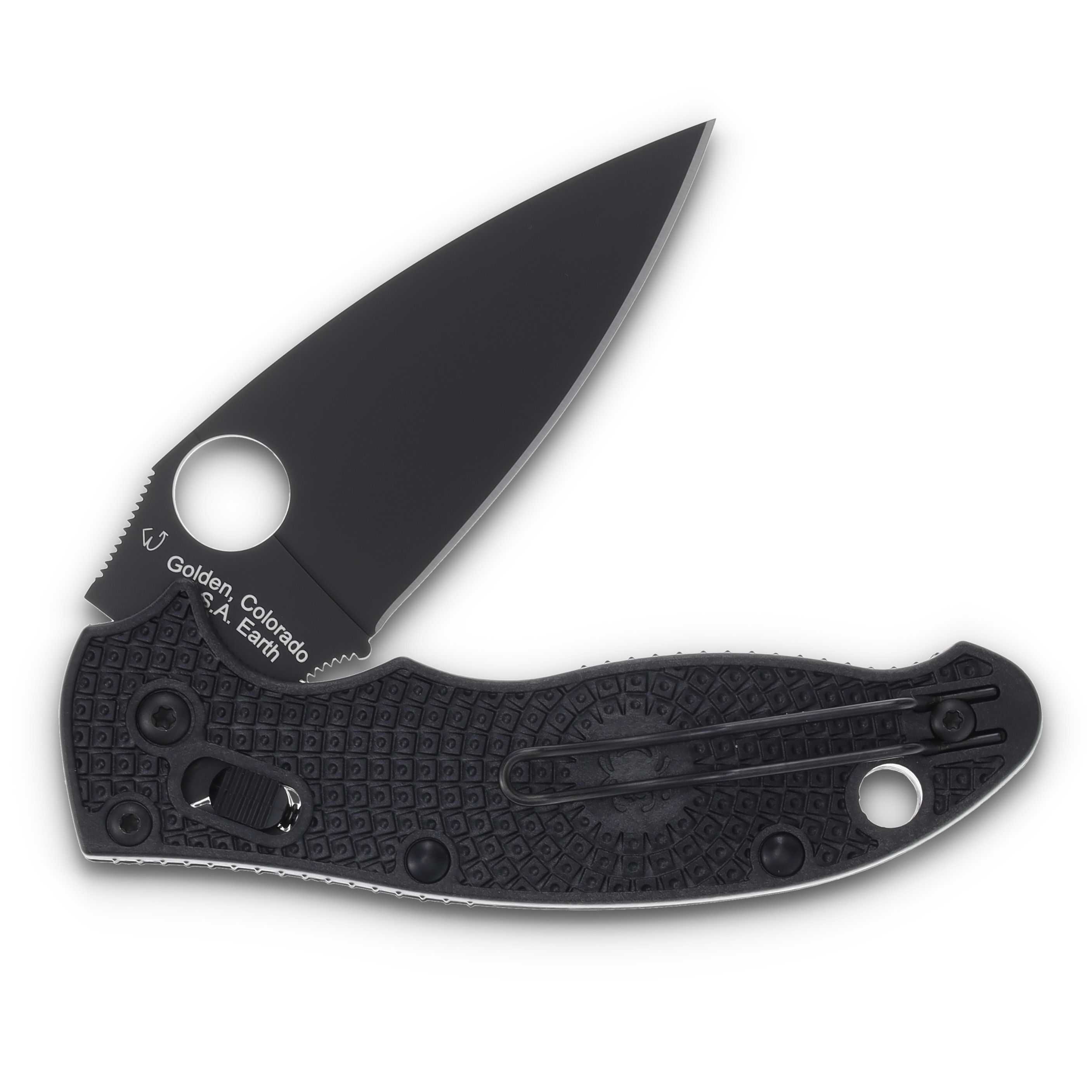 Spyderco Manix 2 Lightweight Folding Knife 3.37in Plain Black DLC Leaf SPC101PBBK2 View 4