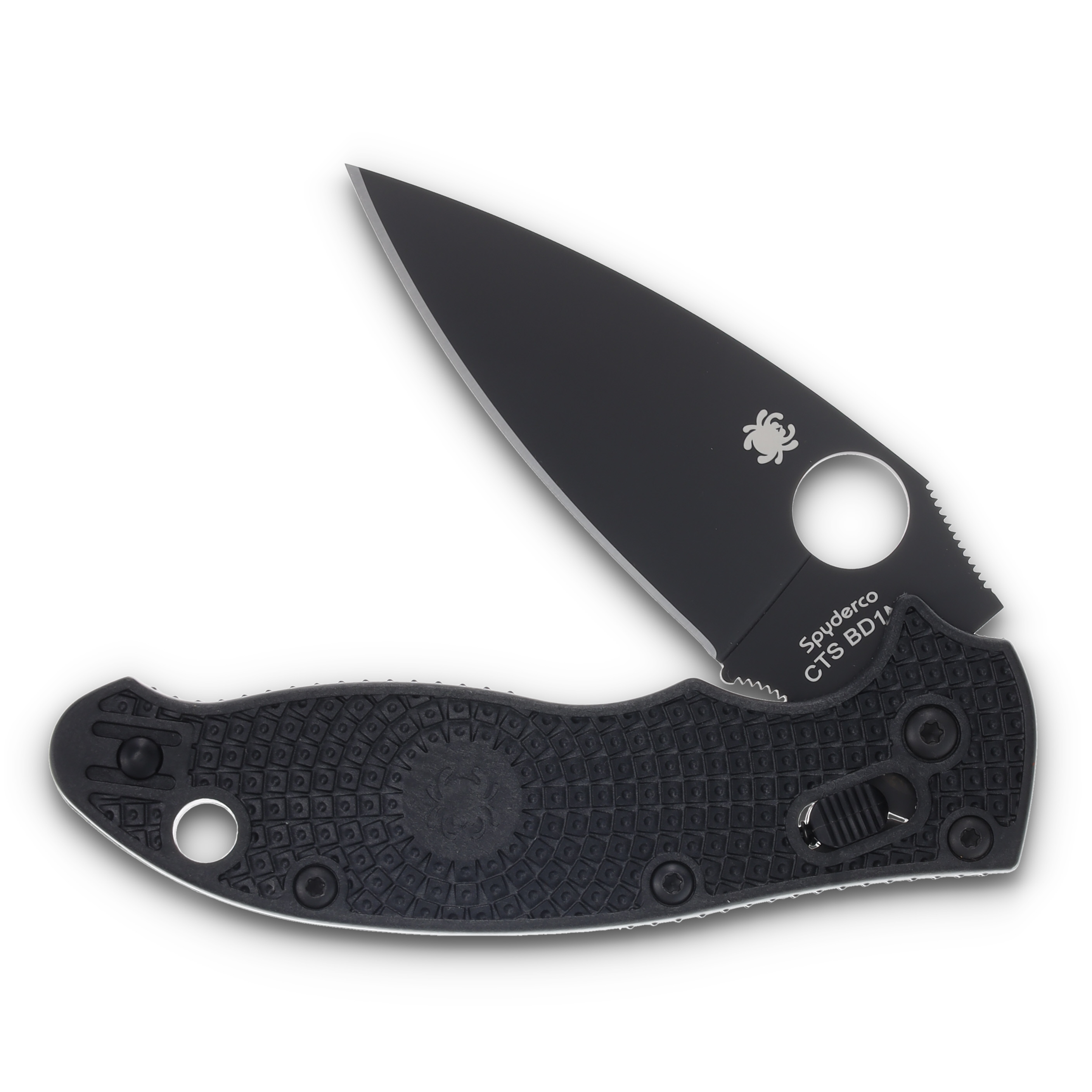 Spyderco Manix 2 Lightweight Folding Knife 3.37in Plain Black DLC Leaf SPC101PBBK2 View 3