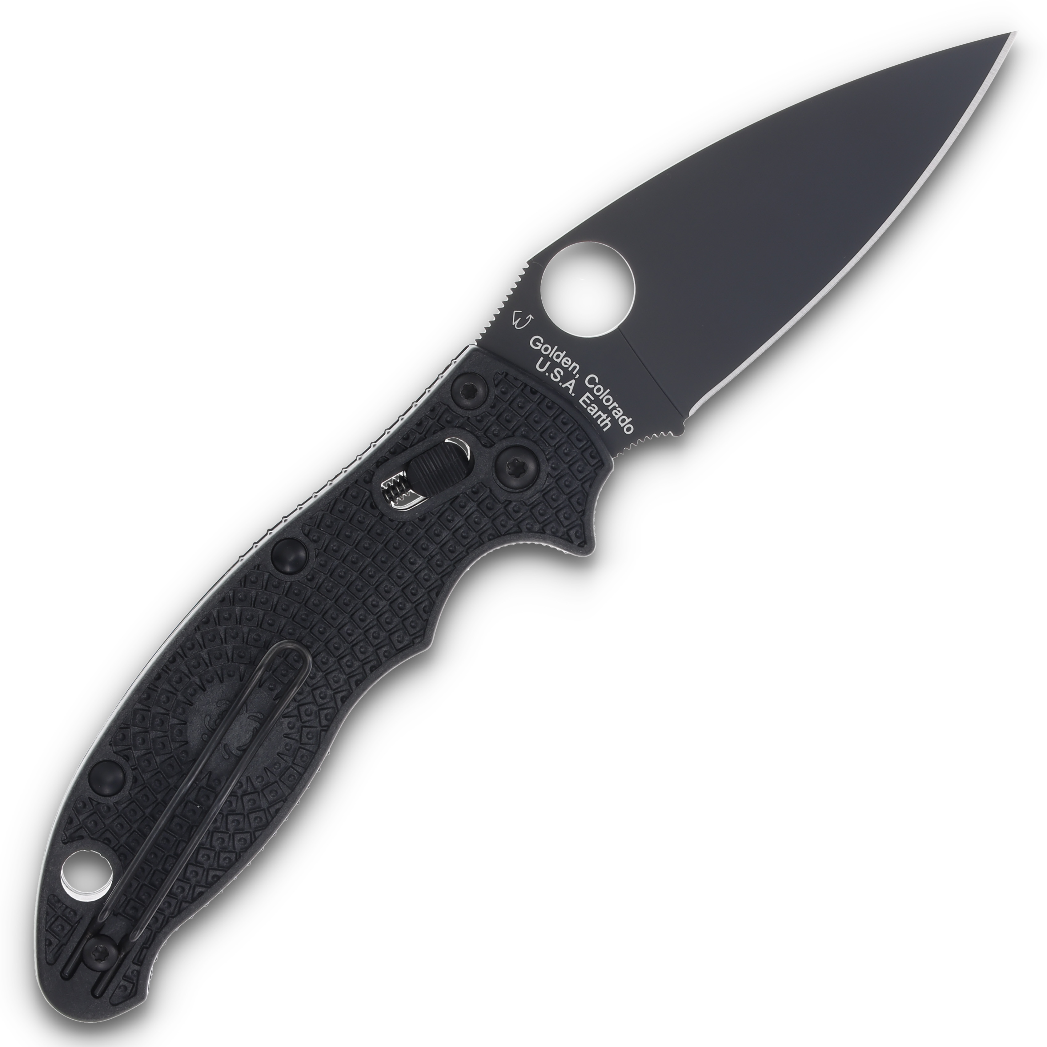 Spyderco Manix 2 Lightweight Folding Knife 3.37in Plain Black DLC Leaf SPC101PBBK2 View 2