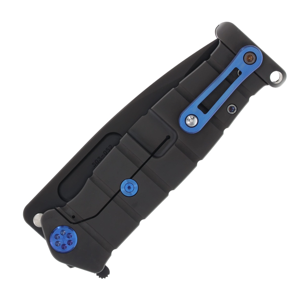 Medford USMC Fighter Folding Knife PVD Drop Point/PVD Handles with Blue Hardware MK2044PQ-30PV-T2C2-PP View 2
