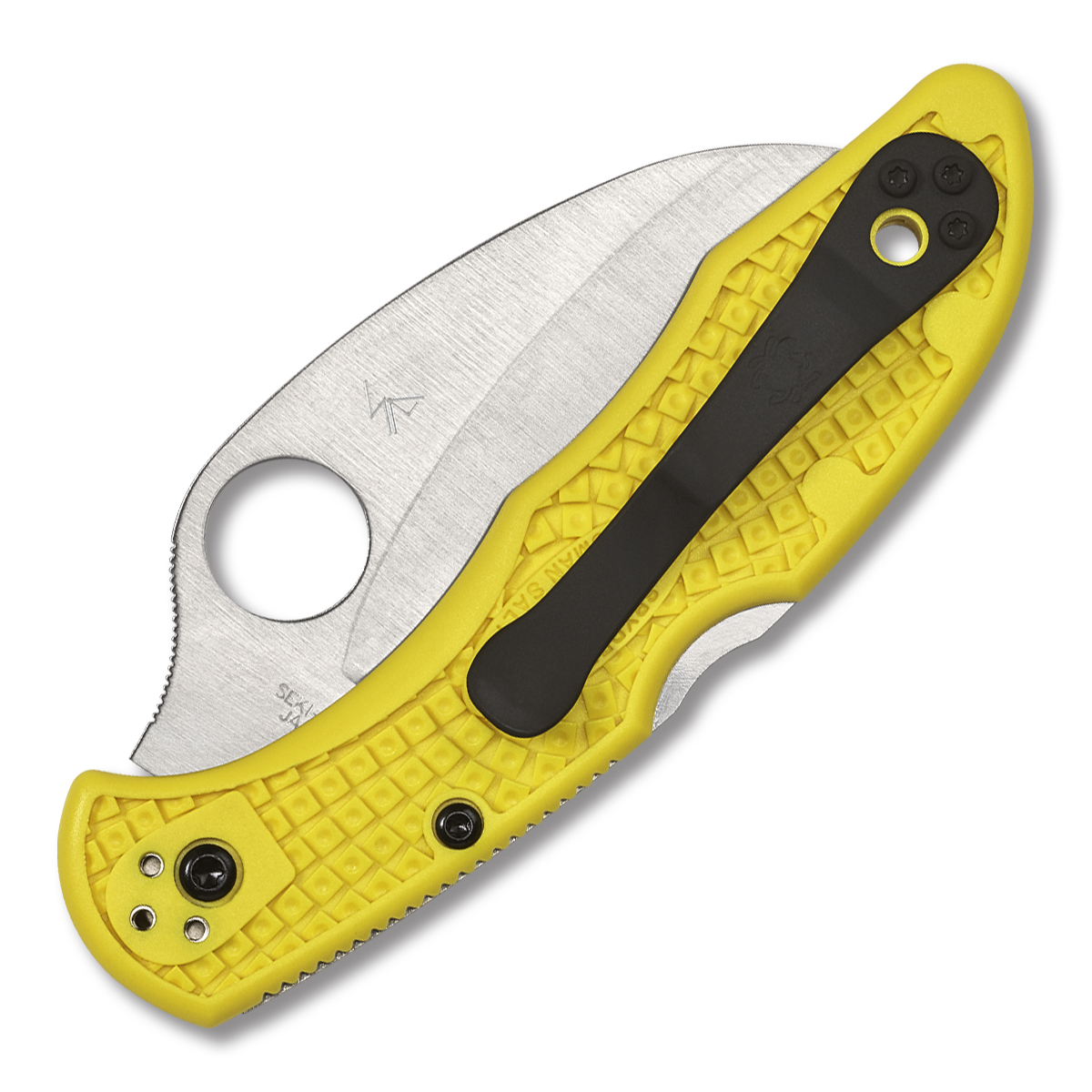 Spyderco Tasman Salt 2 Folding Knife Yellow FRN 2.9in Satin PlainEdge SPC106PYL2 View 2