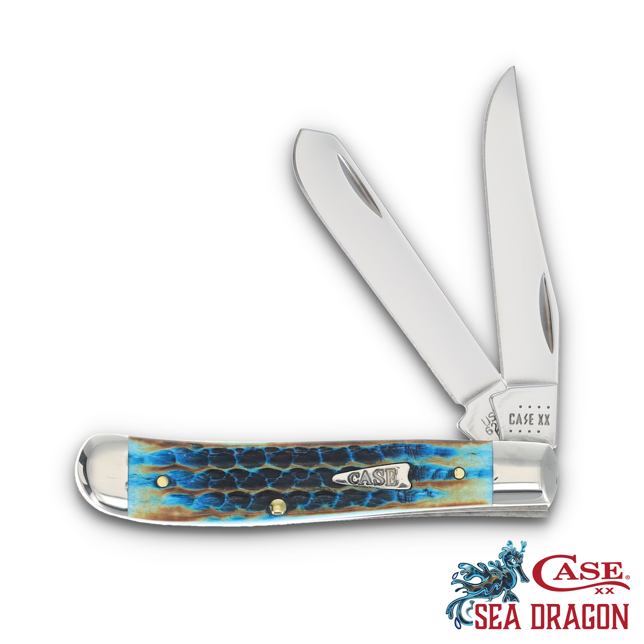 Case XX SMKW Exclusive Sea Dragon Bone Mini Trapper Folding Knife View 1