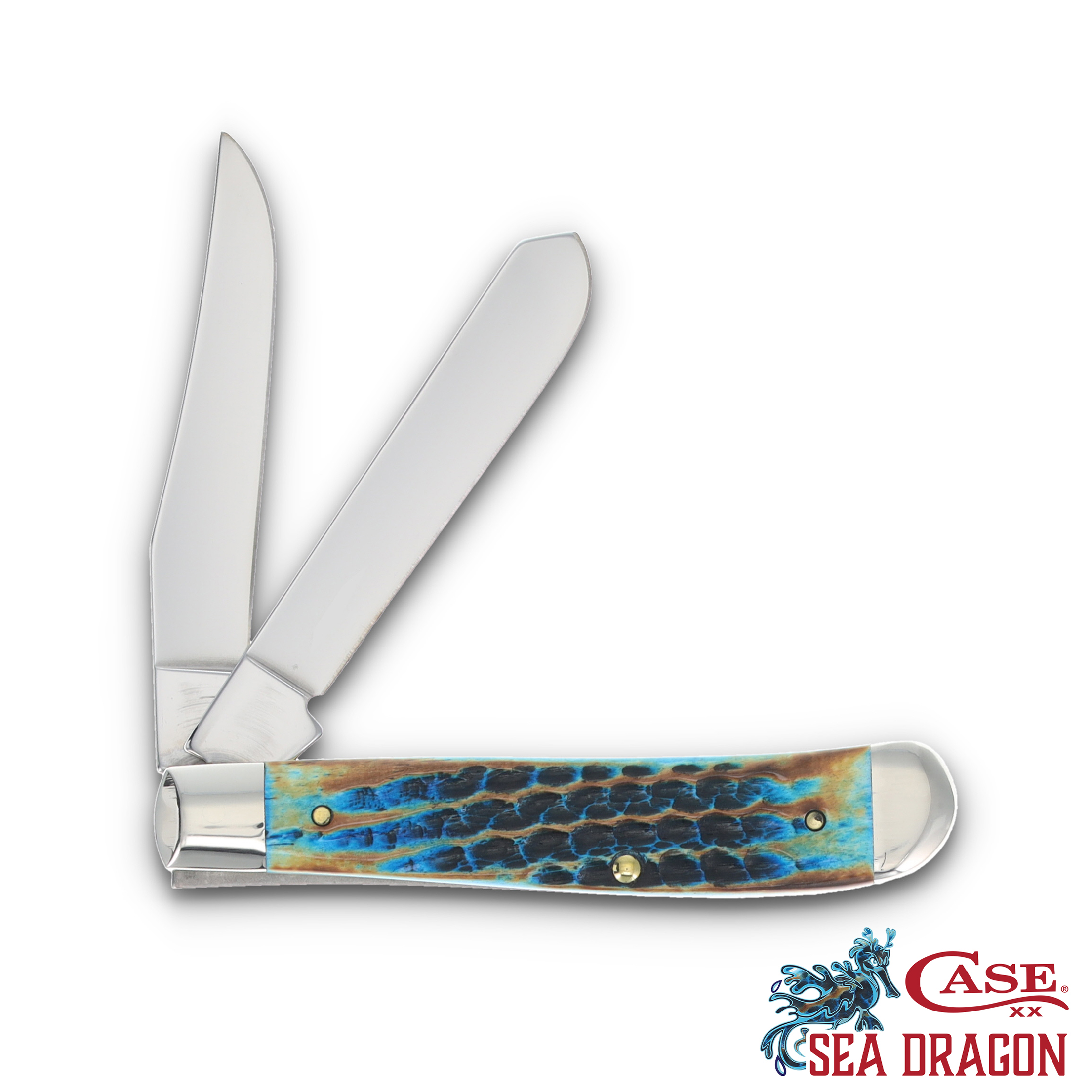 Case XX SMKW Exclusive Sea Dragon Bone Mini Trapper Folding Knife View 2