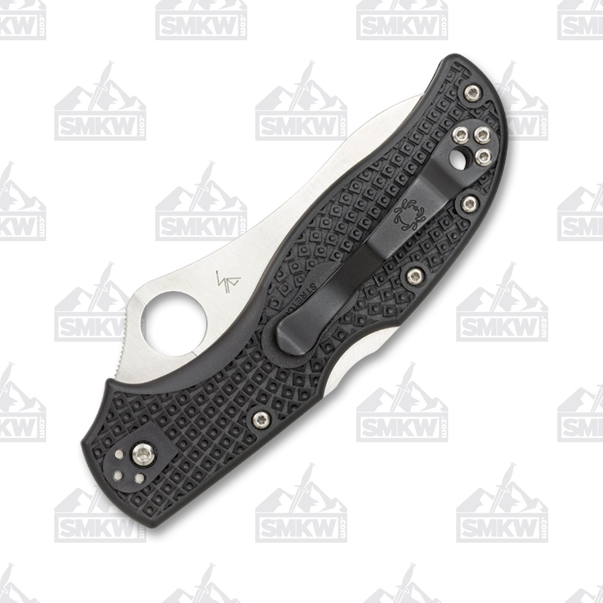 Spyderco Stretch 2 Folding Hunting Knife Black FRN 3.43in Satin Plain Blade SPC90PBK2 View 3