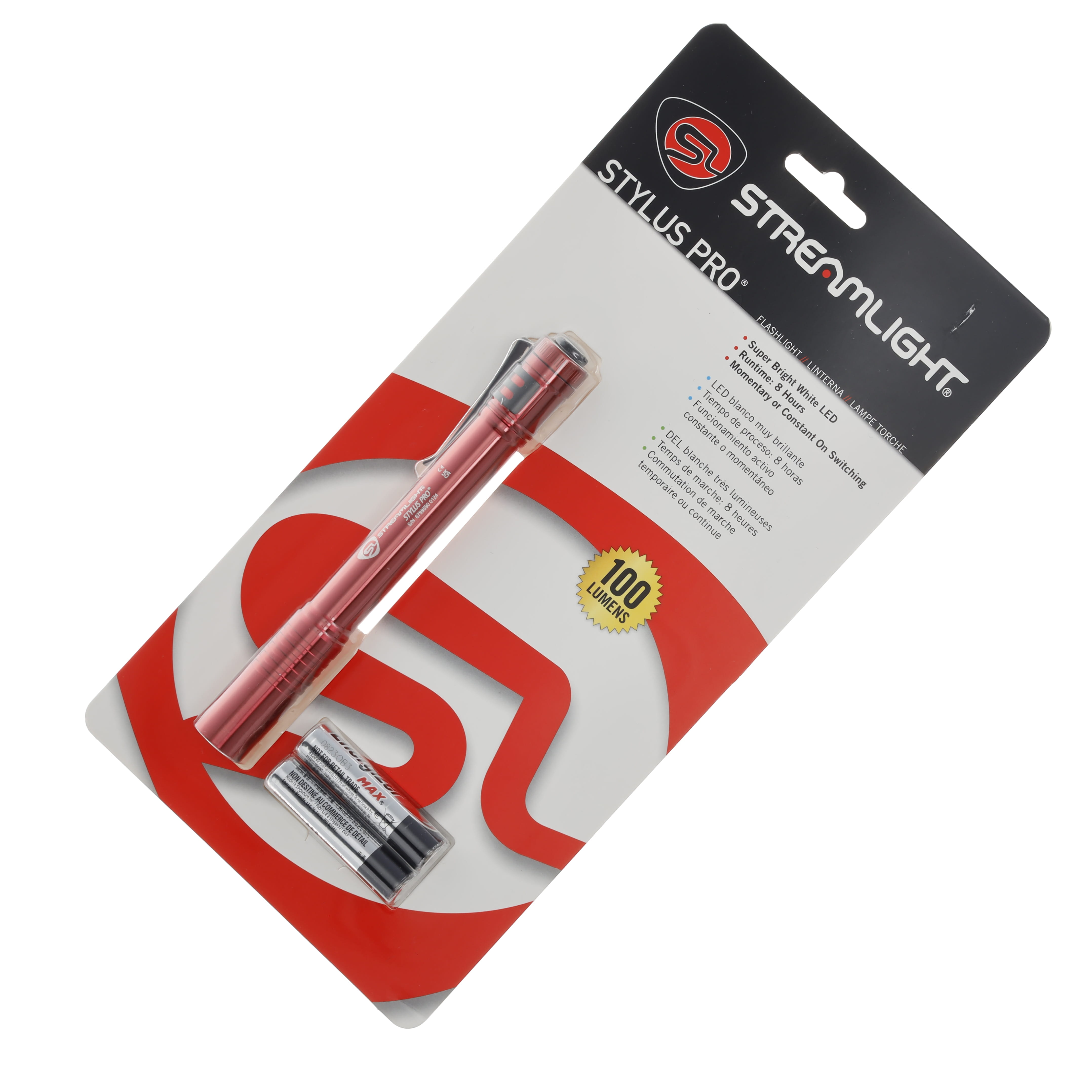 Streamlight Stylus Pro Penlight Flashlight Red 100 Lumens STL66120 View 6