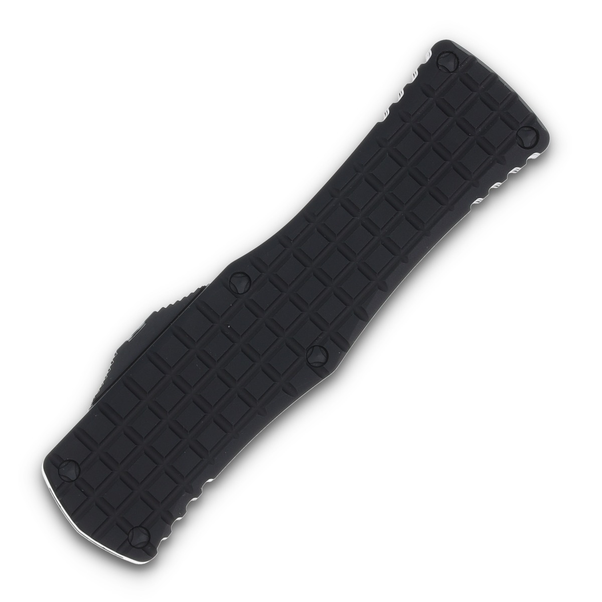 Microtech Hera Signature Series OTF Automatic Knife Blackout Hellhound Tanto Frag Patterned AUMT9191TFRS View 3