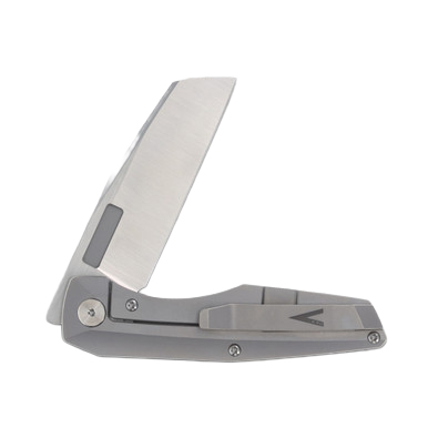 Vero Axon Framelock Folding Knife Belt Satin M390/Stonewash Titanium View 6