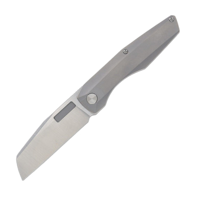 Vero Axon Framelock Folding Knife Belt Satin M390/Stonewash Titanium View 1