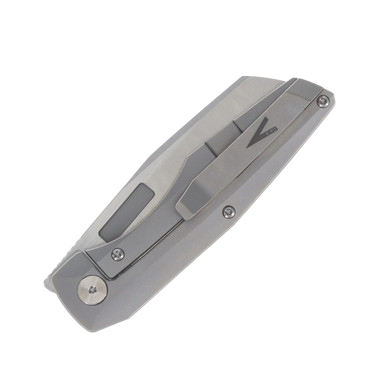 Vero Axon Framelock Folding Knife Belt Satin M390/Stonewash Titanium View 8