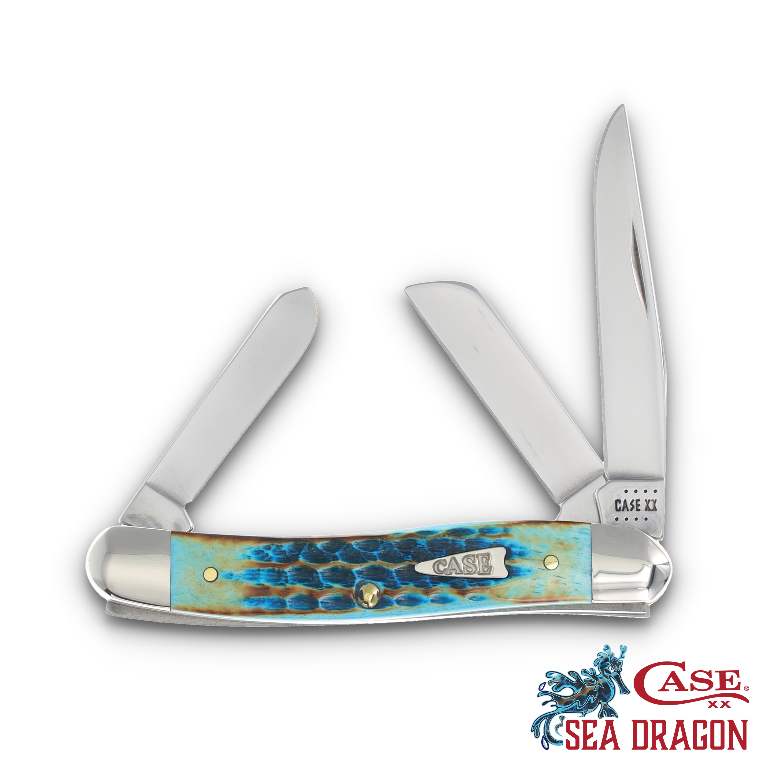 Case XX SMKW Exclusive Sea Dragon Bone Medium Stockman Folding Knife View 1