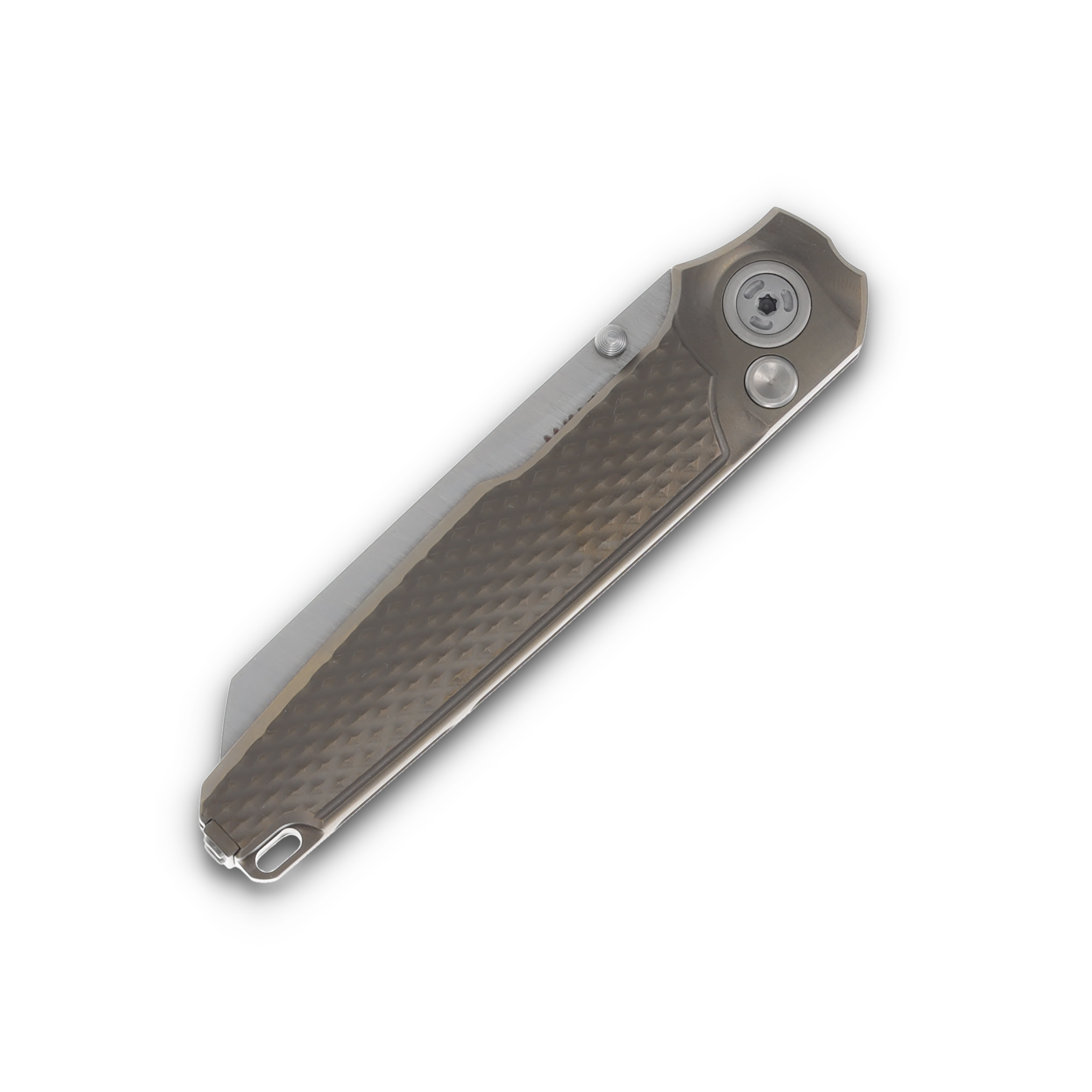 MKM Knives Miura Folding Knife 3D Bronze Ti 2.72in Satin Reverse Tanto MK MI-TBR View 5