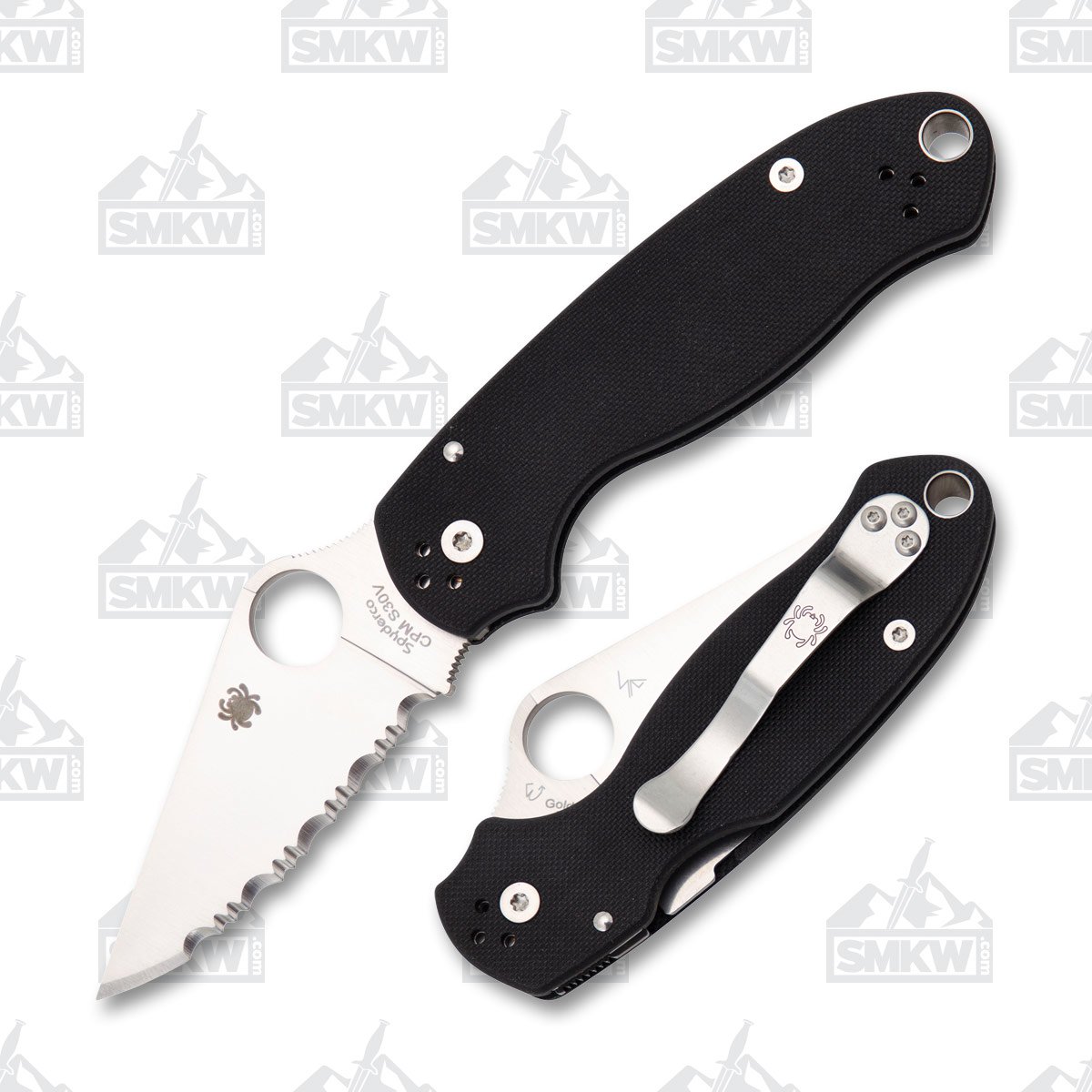 Spyderco Para 3 Folding Knife 2.95in Serrated G10 Compression Lock SPC223GS View 1