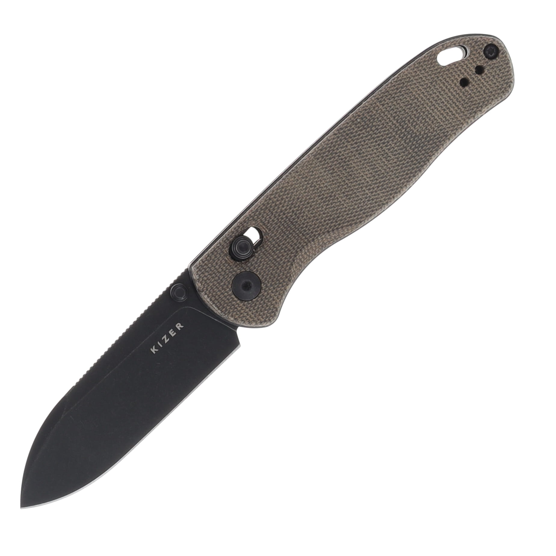 Kizer Drop Bear Clutch Lock Folding Knife (Green Micarta) V3619C4 View 1