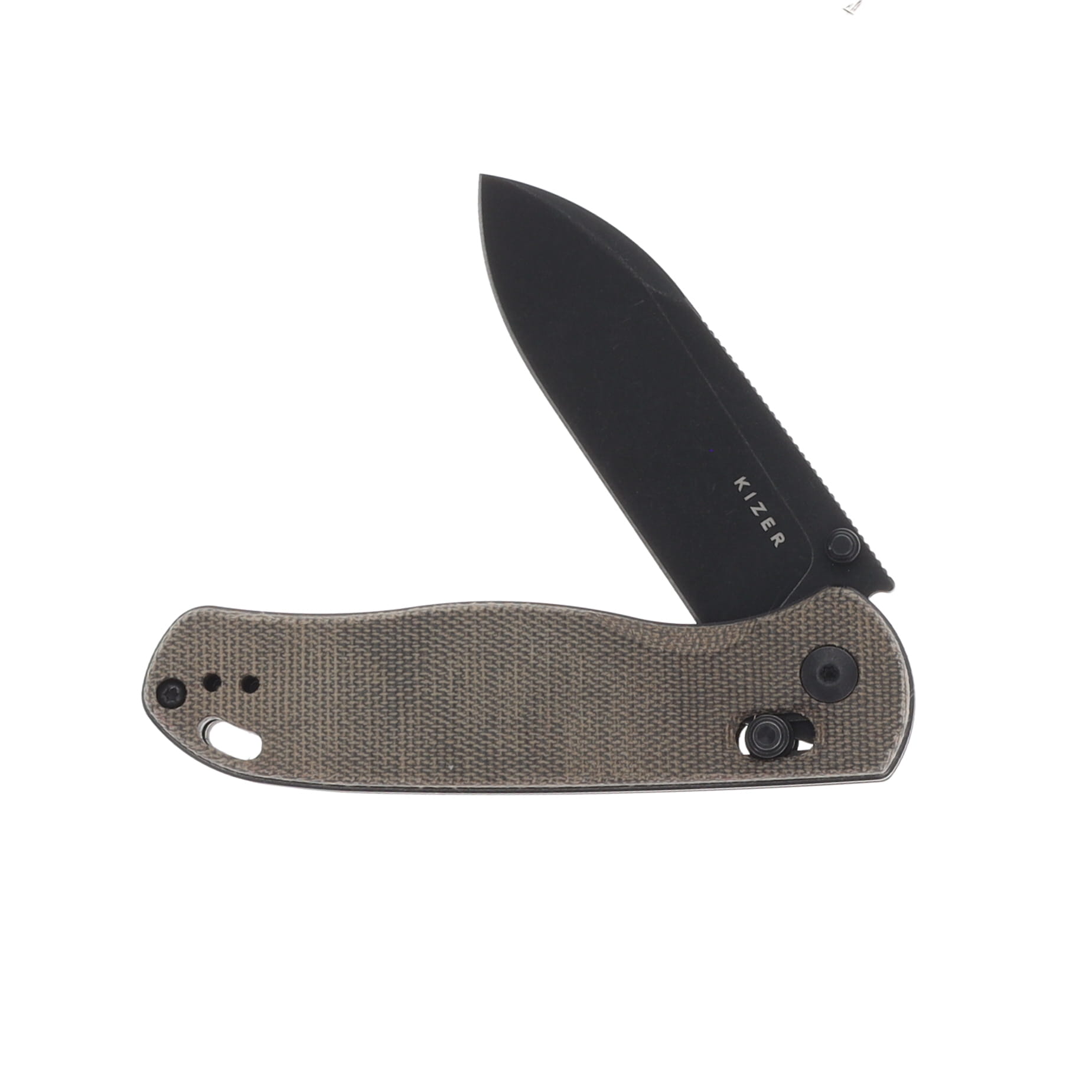 Kizer Drop Bear Clutch Lock Folding Knife (Green Micarta) V3619C4 View 3