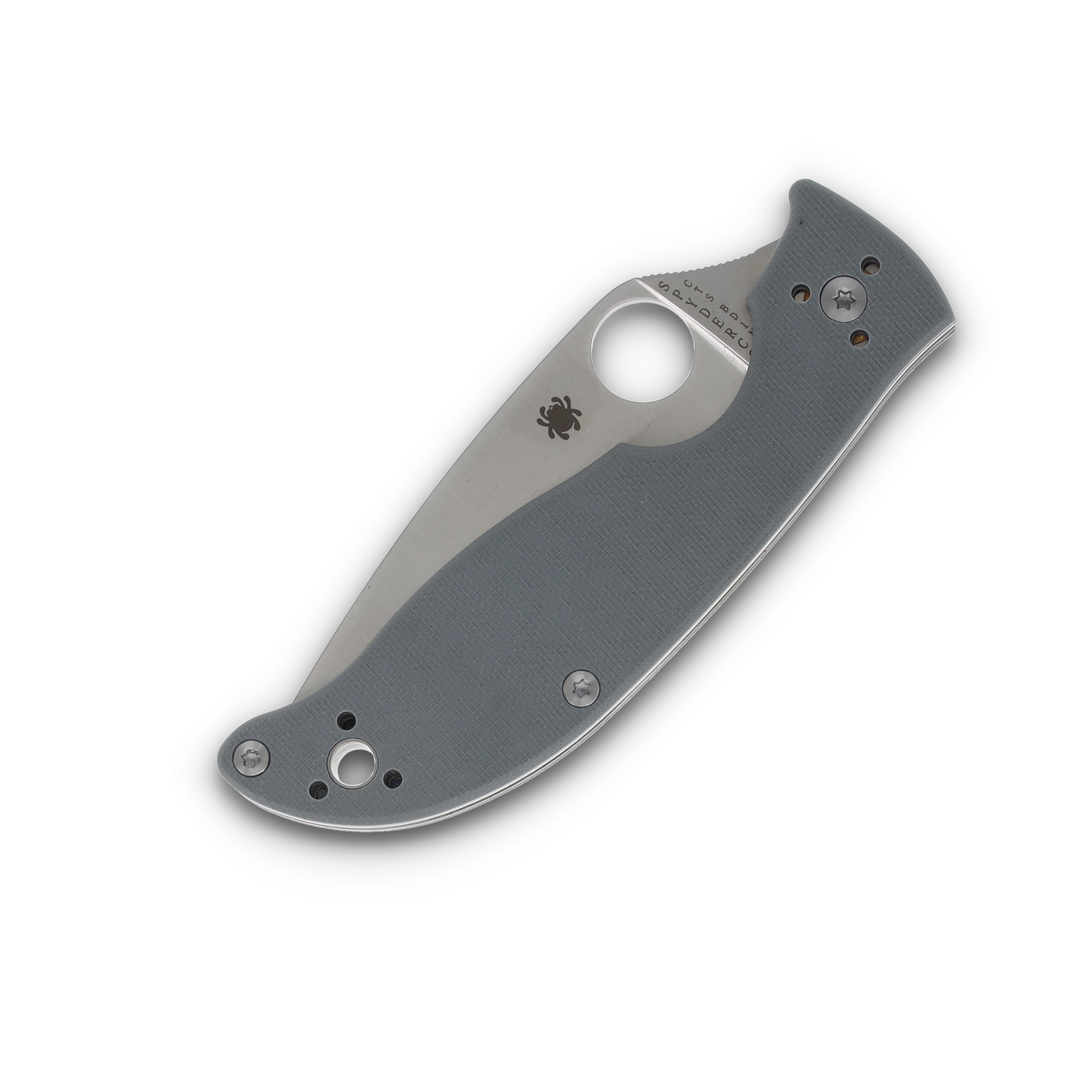 Spyderco PoleStar Folding Knife Gray G10 3.3in Satin Plain Blade SPC220GPGY View 5