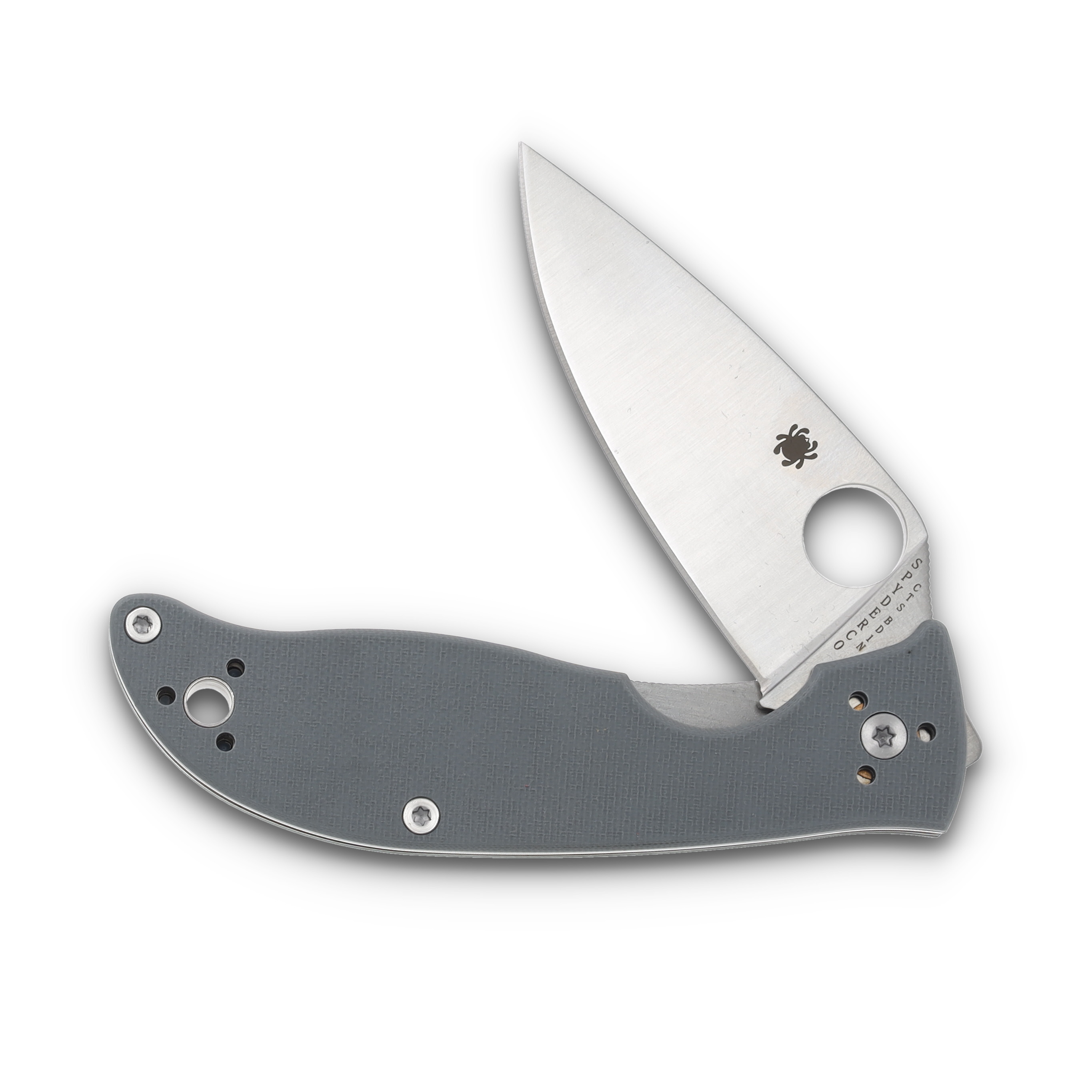Spyderco PoleStar Folding Knife Gray G10 3.3in Satin Plain Blade SPC220GPGY View 3