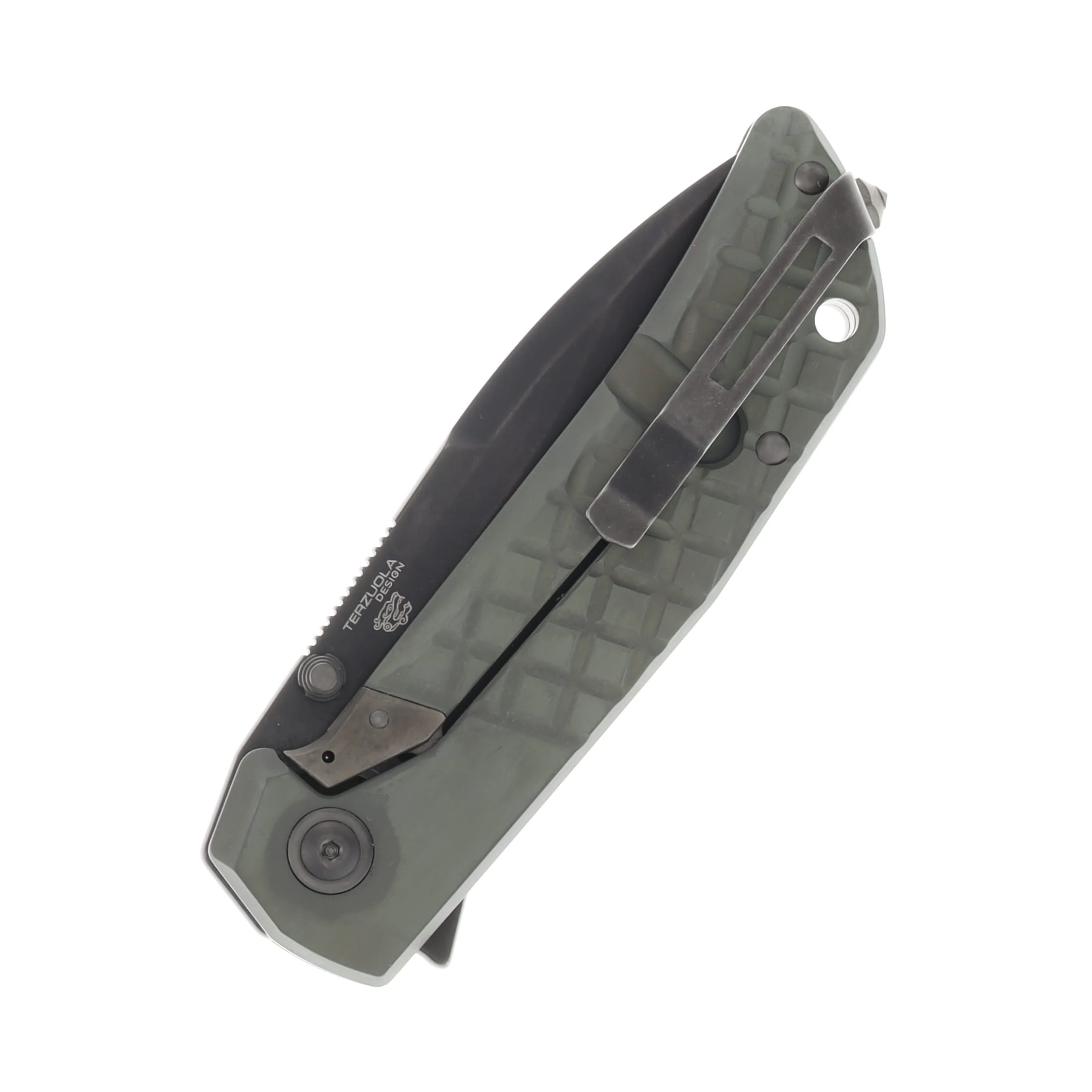 MKM Knives Maximo Folding Knife OD Green Titanium 3.23in SW Drop Point MK MM-TGRD View 2
