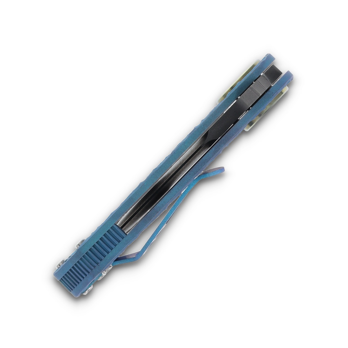 Curtiss Custom F3 Compact Framelock Folding Knife Magnacut Slicer/Aqua Blasted Yellow Titanium CCKF3CSLFFAY View 7