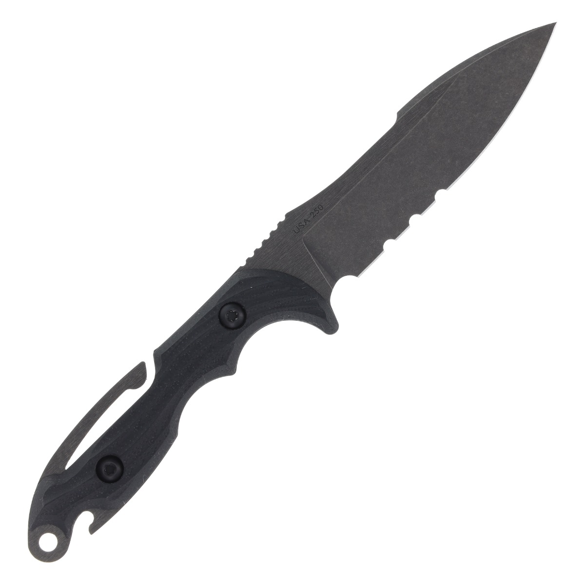 Toor Marine Utility Fighting (M.U.F.) Diver Fixed Blade Knife (Carbon Black) MUFDC View 4