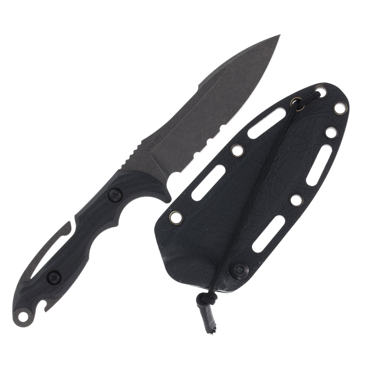 Toor Marine Utility Fighting (M.U.F.) Diver Fixed Blade Knife (Carbon Black) MUFDC View 2