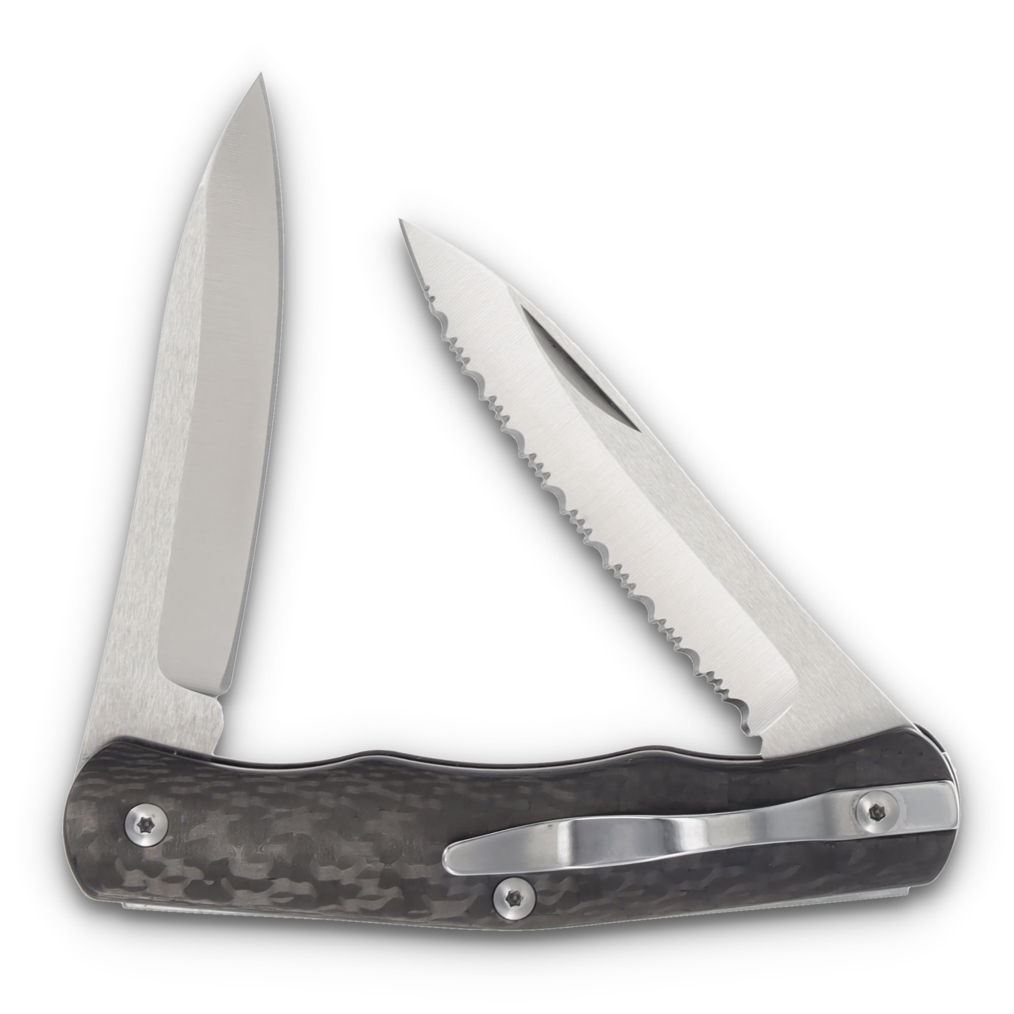 Cold Steel Lucky Folding Knife Carbon Fiber 3.25in Satin Pen Blades CS54VPN View 2