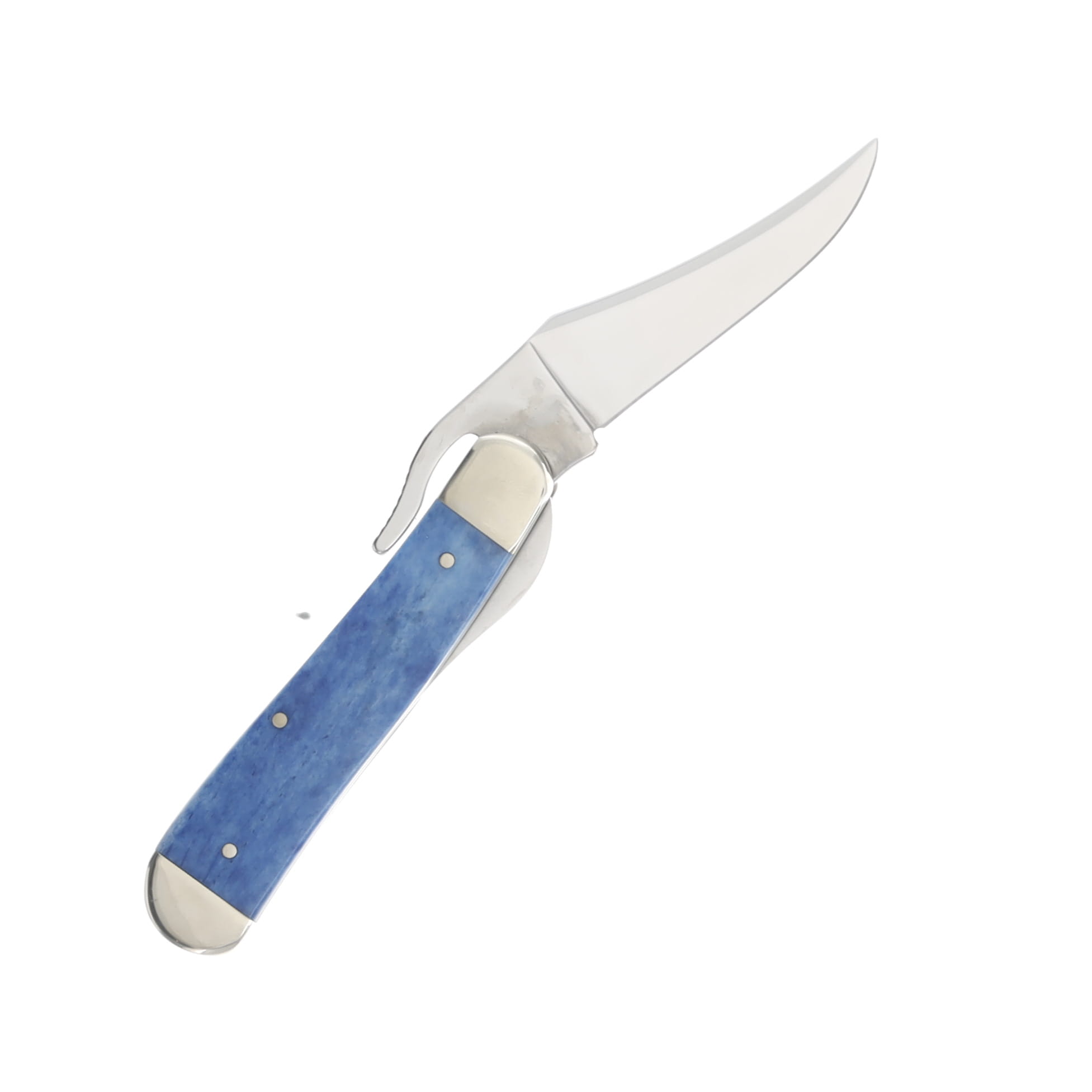 Case John Wayne Navy Blue Smooth Bone RussLock Folding Knife CA10716 View 2