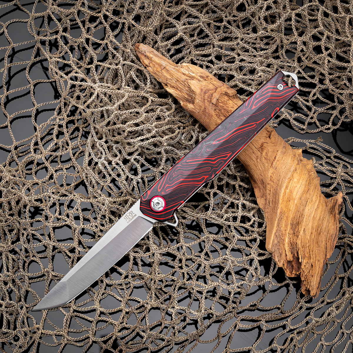 Rough Ryder Reserve Black and Red D2 Tanto Folding Knife RRR029 View 9