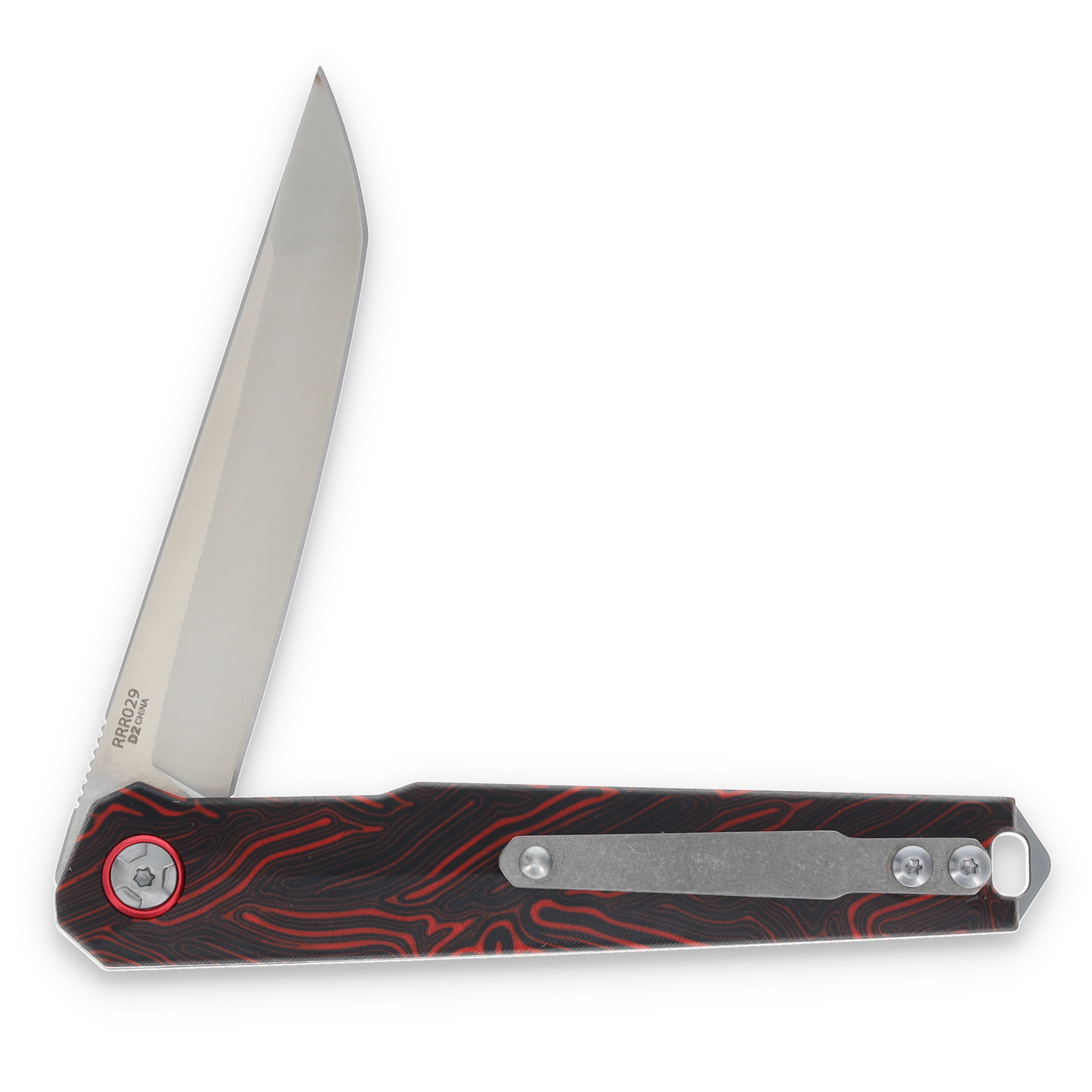 Rough Ryder Reserve Black and Red D2 Tanto Folding Knife RRR029 View 4