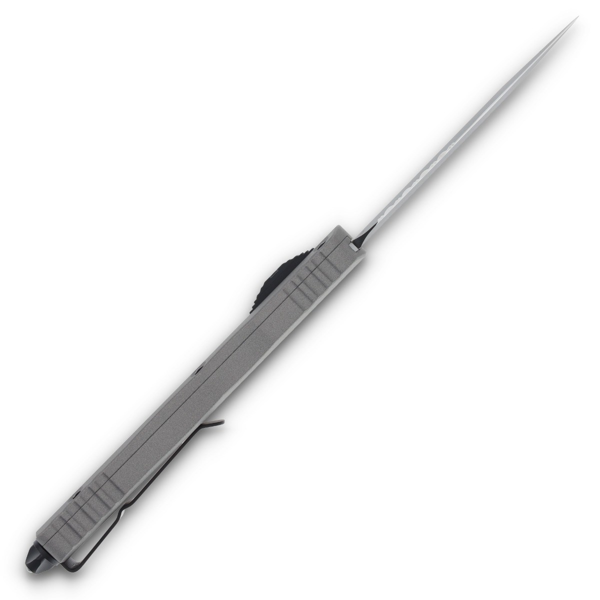 Microtech Dirac Delta Out-The-Front Automatic Knife (D/E Black P/S | Titanium Gray) AUMT2272TG View 7