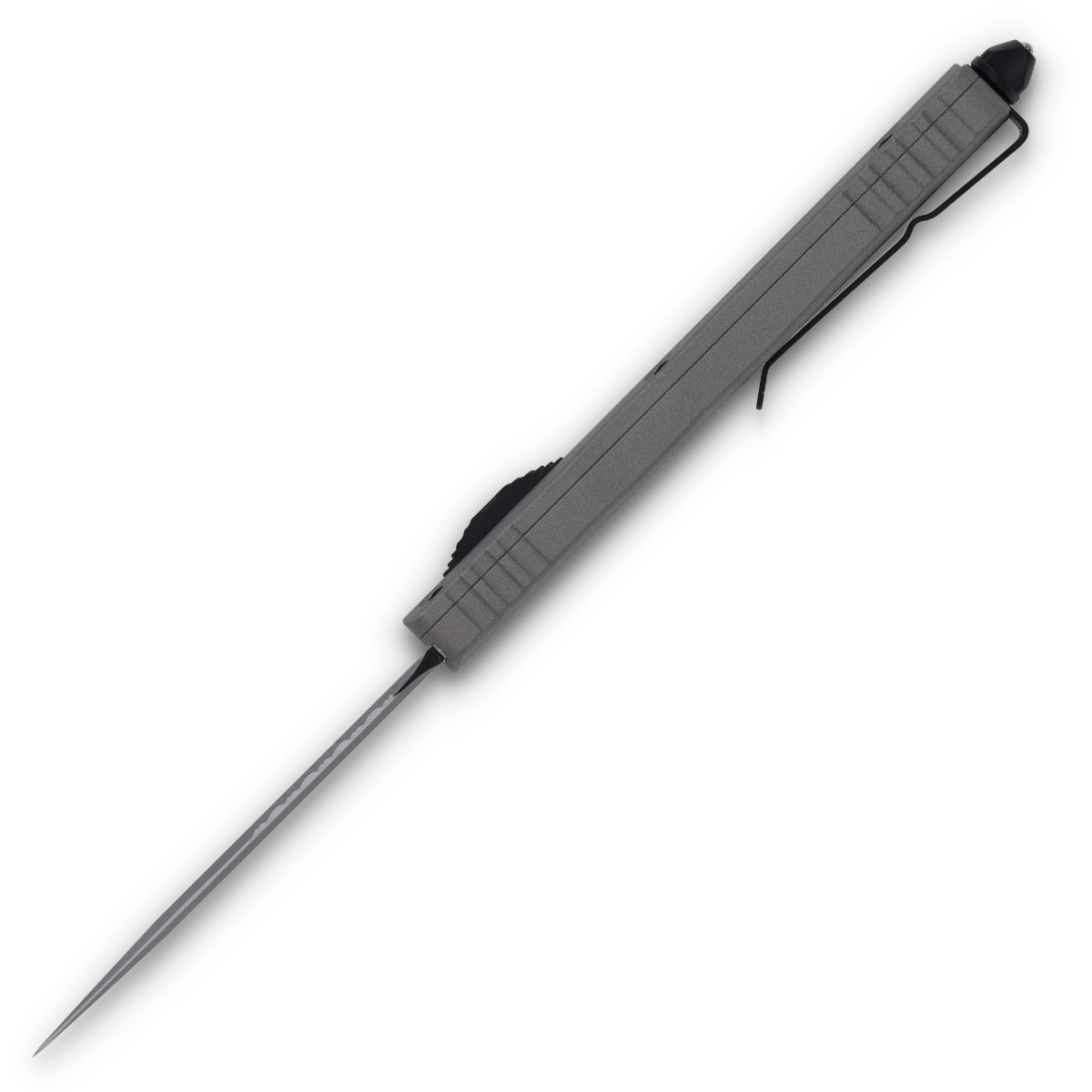 Microtech Dirac Delta Out-The-Front Automatic Knife (D/E Black P/S | Titanium Gray) AUMT2272TG View 8