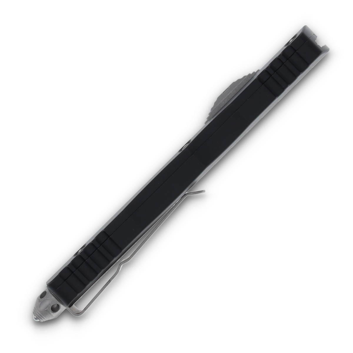 Microtech Dirac Delta Out-the-Front Automatic Knife (P/S Apocalyptic D/E  | Black) AUMT22711AP View 5