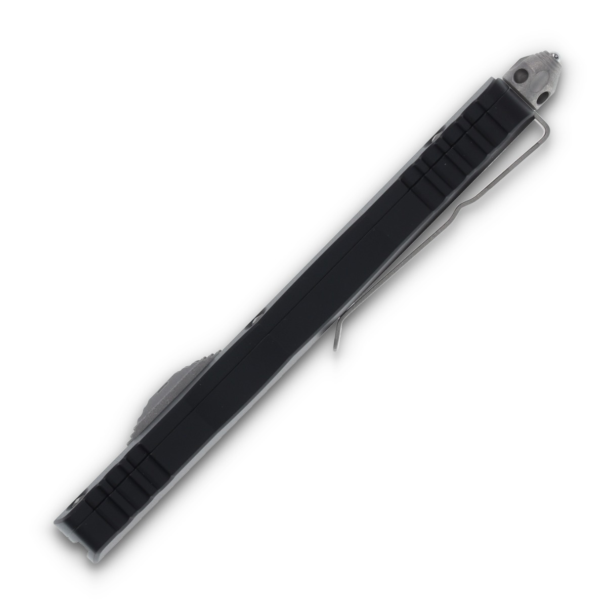 Microtech Dirac Delta Out-the-Front Automatic Knife (P/S Apocalyptic D/E  | Black) AUMT22711AP View 6