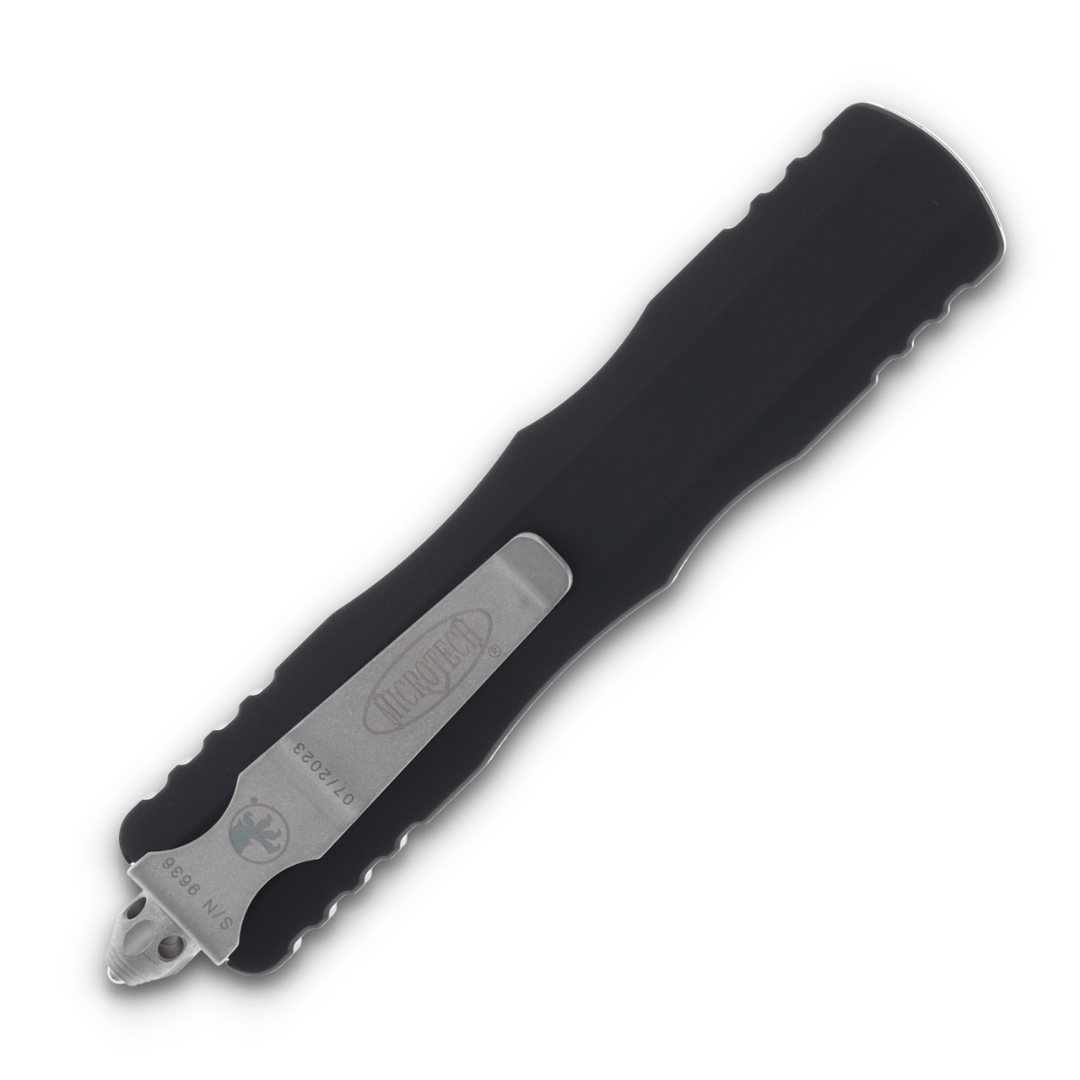 Microtech Dirac Delta Out-the-Front Automatic Knife (P/S Apocalyptic D/E  | Black) AUMT22711AP View 4