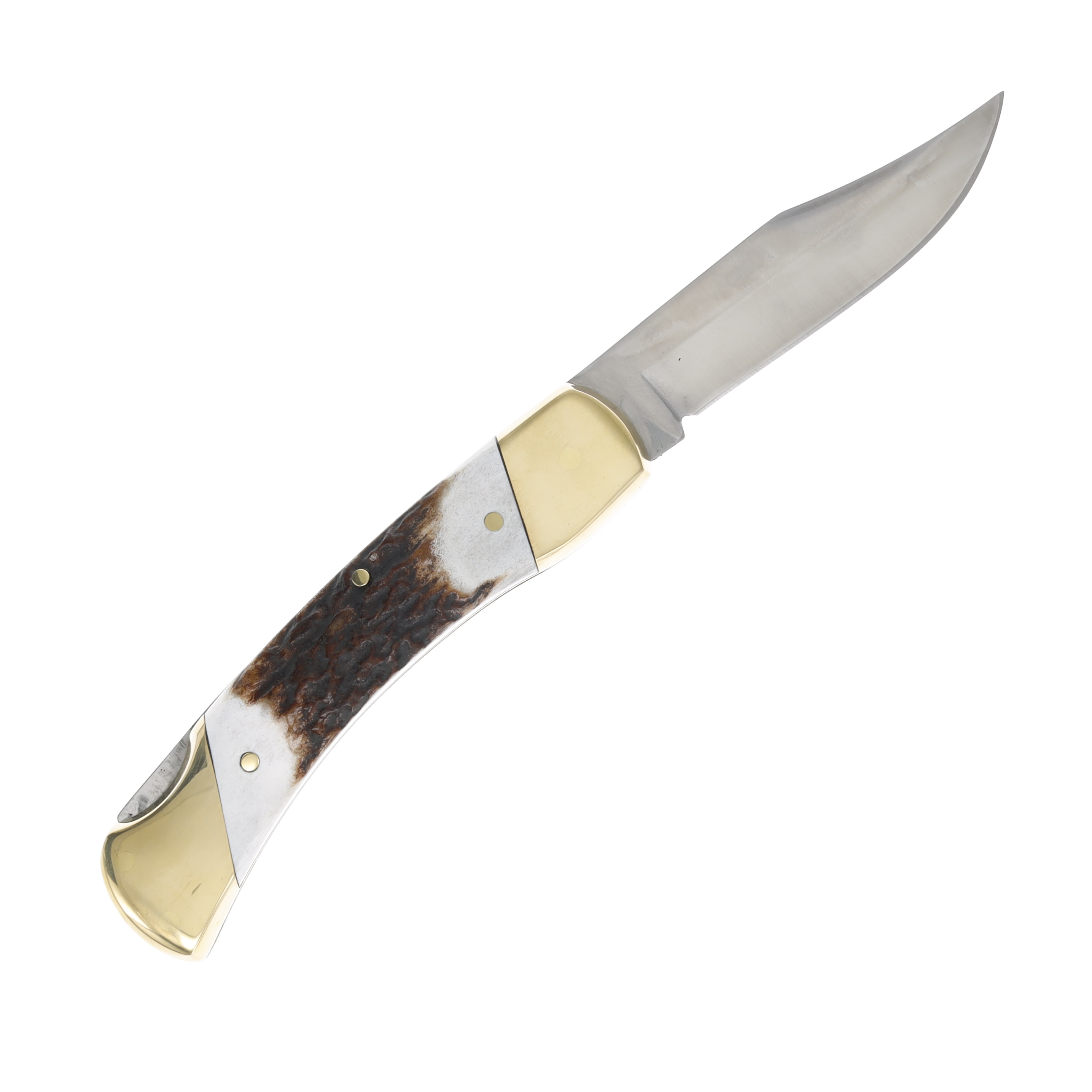 Schrade Stag Lockback Clip Point Folding Knife SCH6 View 2