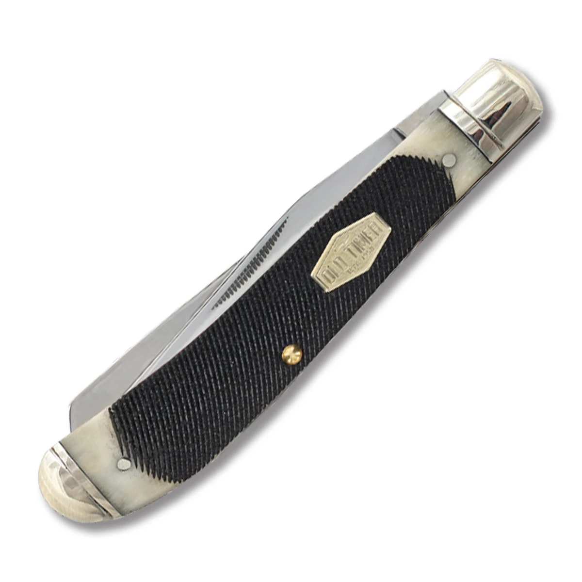 Schrade Old Timer Sawcut Bone Gunstock Trapper Folding Knife SCT94OTB View 2