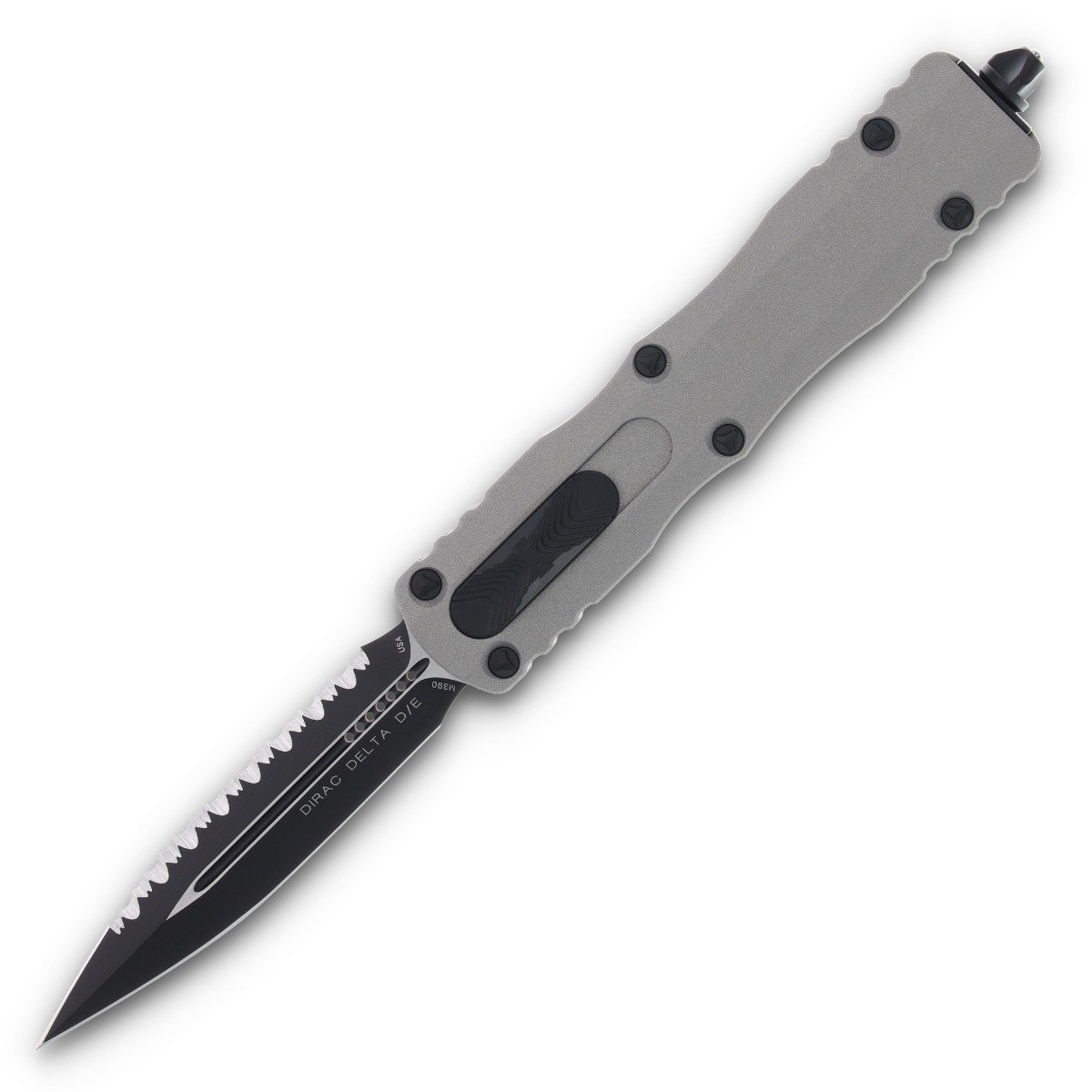 Microtech Dirac Delta Out-The-Front Automatic Knife (D/E Black S/E | Gray) AUMT2273TG View 1