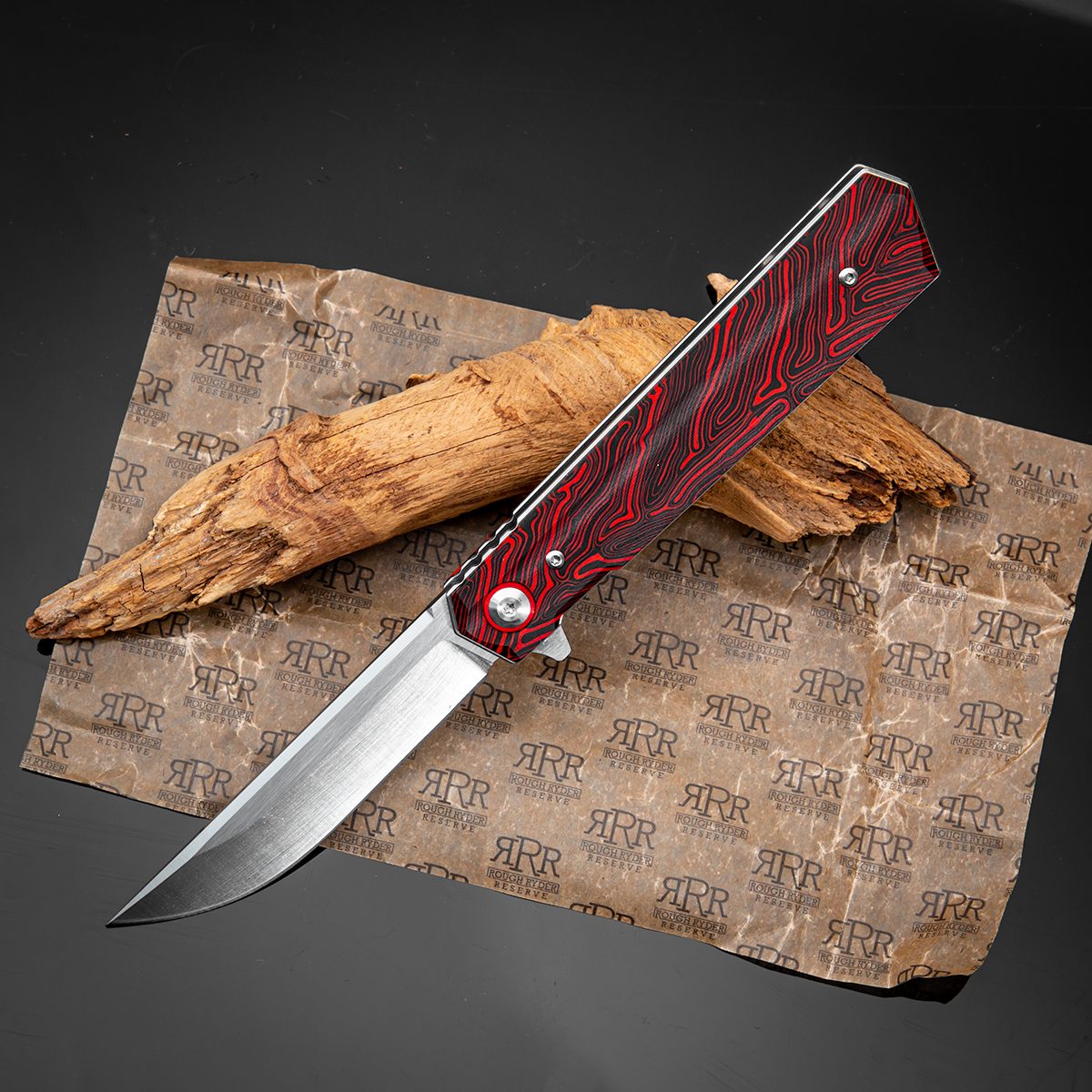 Rough Ryder Reserve Red and Black G-10 Linerlock Folding Knife RRR033 View 1
