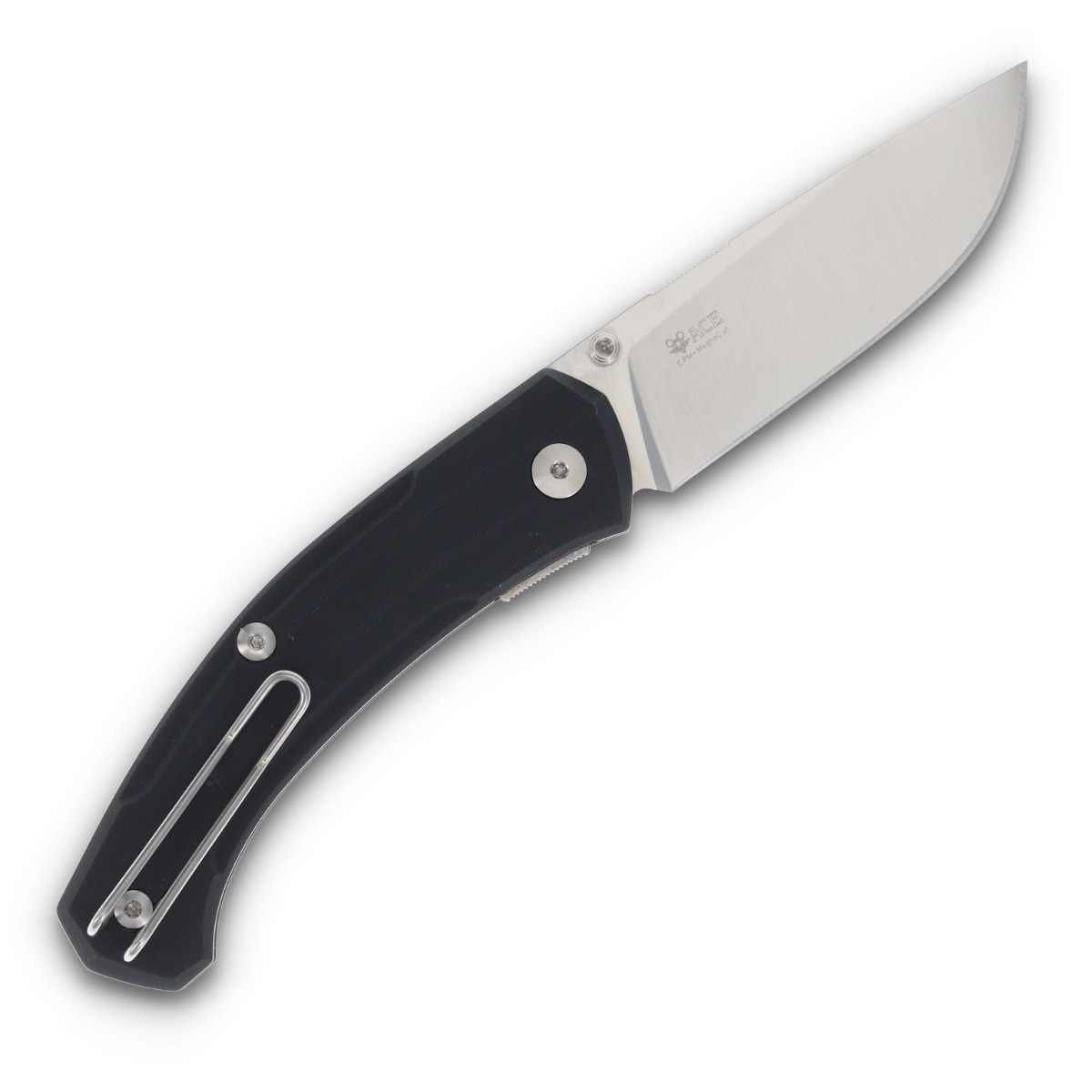 GiantMouse Ace Iona V2 Linerlock Folding Knife (Satin Magnacut, Black Linen Micarta) IONA-V2-BLACK-LINEN View 2
